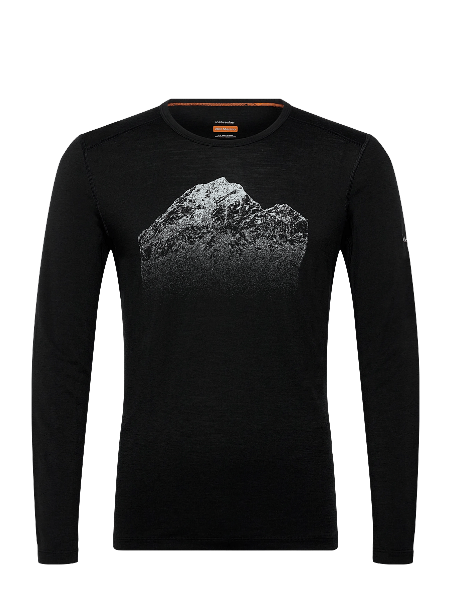 Icebreaker - Men Mer 200 Oasis LS Crewe Rising Light - Överdelar - black - 0