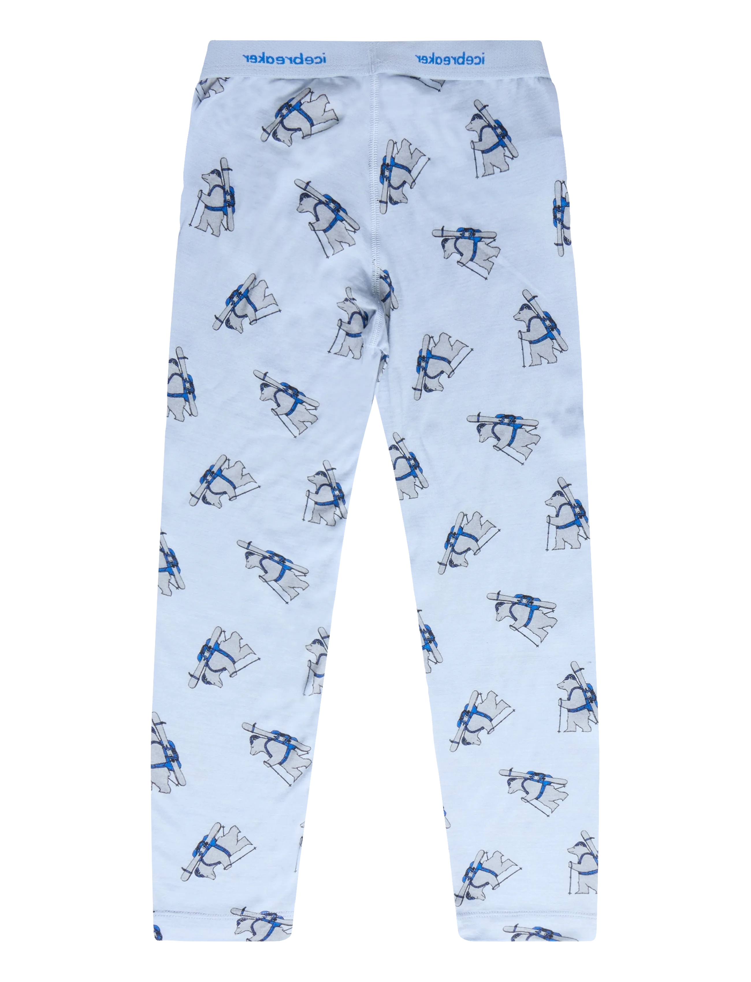 Icebreaker - Kids M 200 Oasis Leggings Bear Tour AOP - funkionsunterwäsche - hosen - zinc blue/aop - 1
