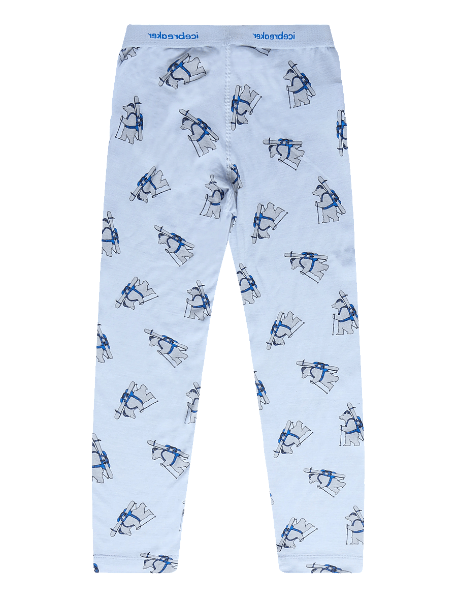 Icebreaker - Kids M 200 Oasis Leggings Bear Tour AOP - funkionsunterwäsche - hosen - zinc blue/aop - 1