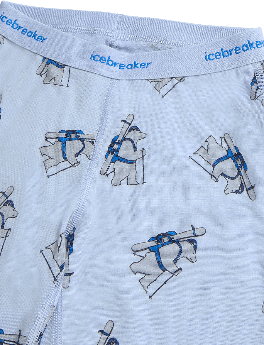 Icebreaker - Kids M 200 Oasis Leggings Bear Tour AOP - funkionsunterwäsche - hosen - zinc blue/aop - 2