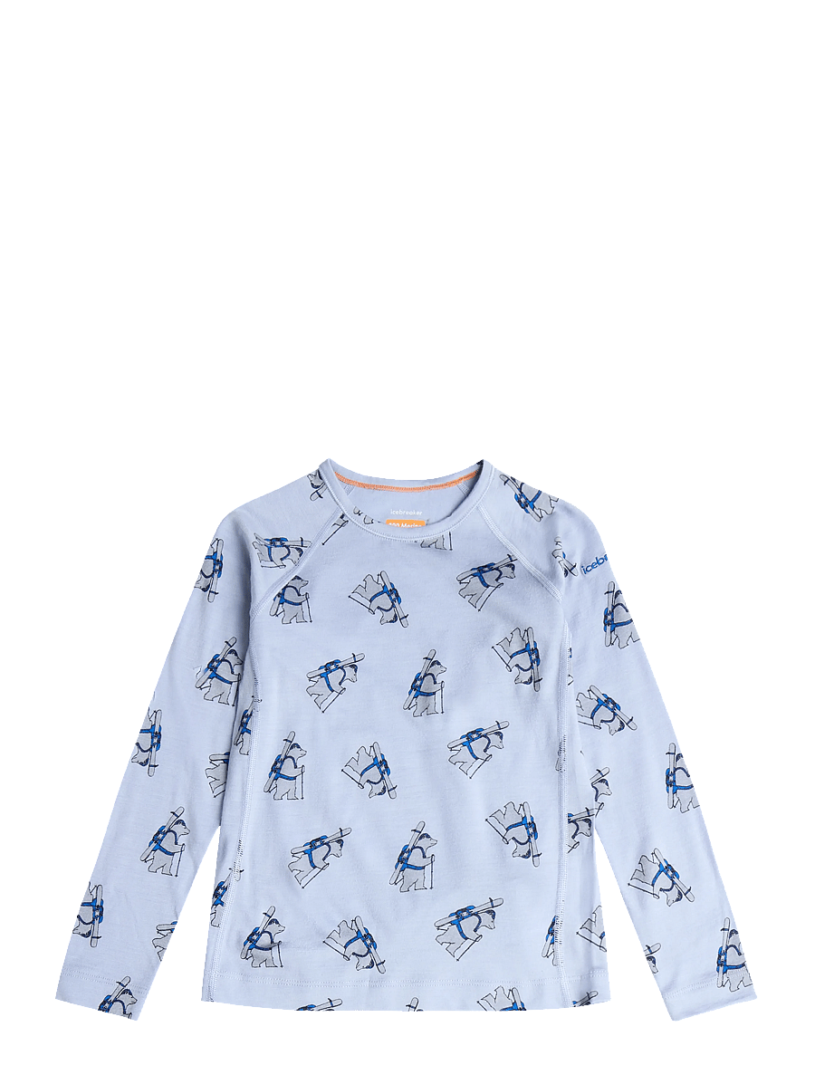 Icebreaker - Kids M 200 Oasis LS Crewe Bear Tour AOP - funktionsunterwäsche - oberteile - zinc blue/aop - 0
