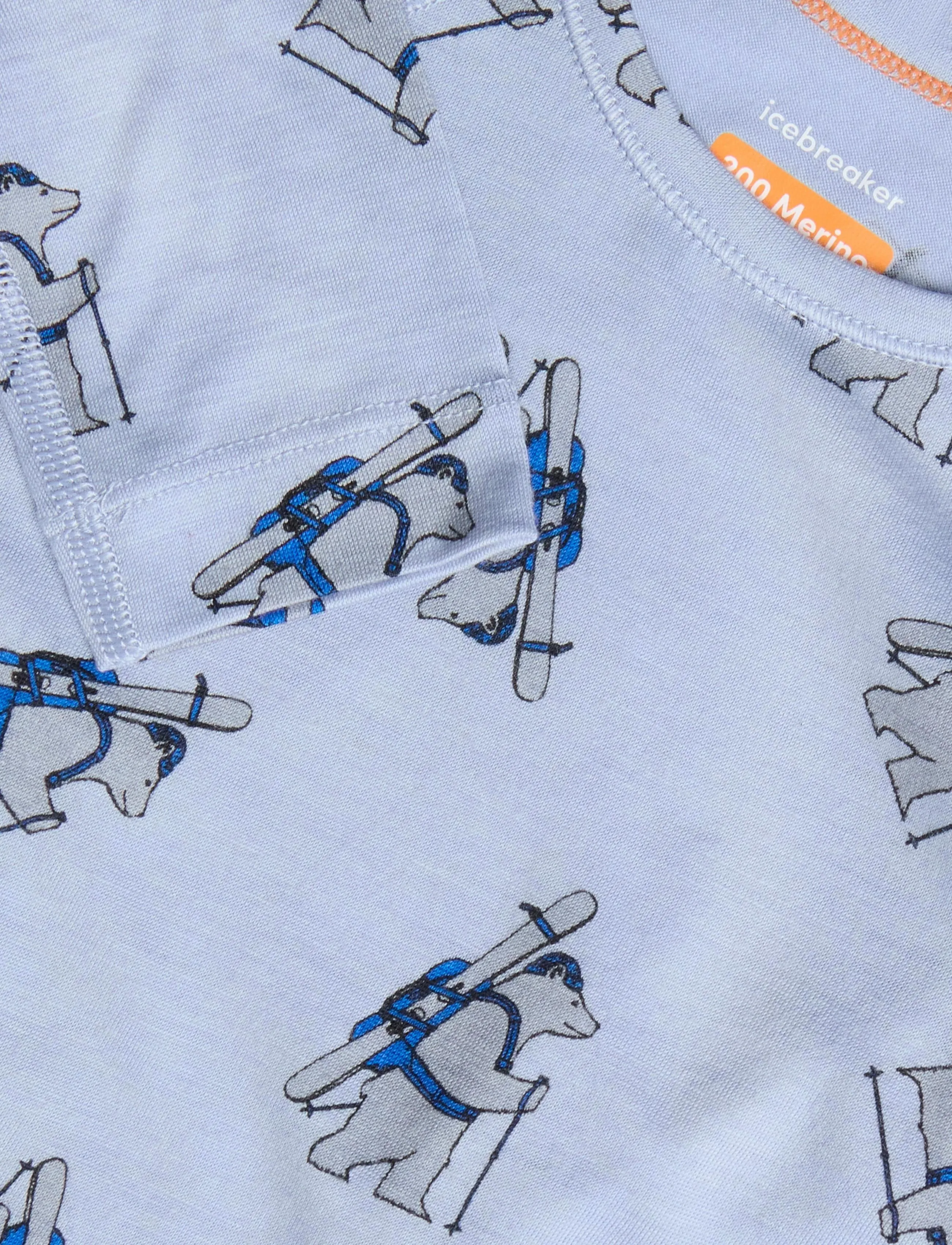 Icebreaker - Kids M 200 Oasis LS Crewe Bear Tour AOP - funktionsunterwäsche - oberteile - zinc blue/aop - 2