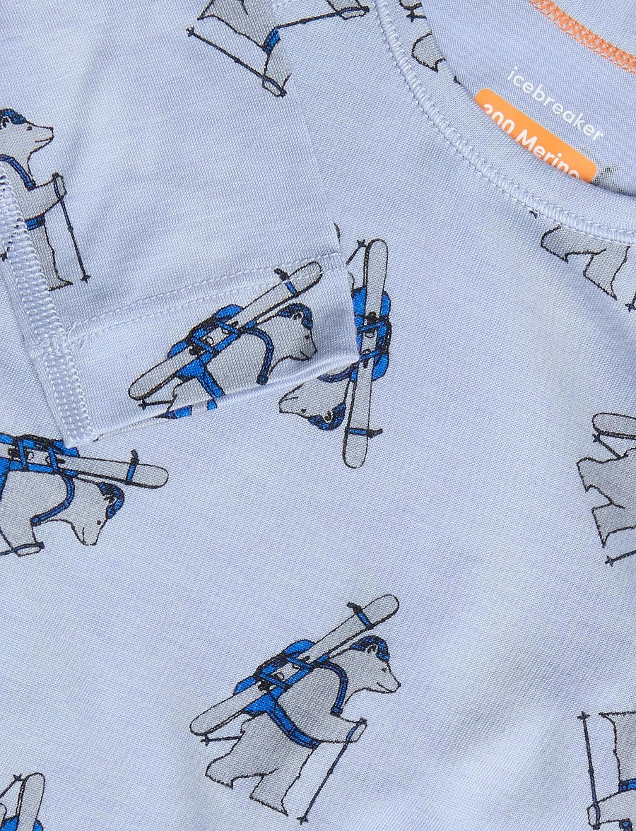 Icebreaker - Kids M 200 Oasis LS Crewe Bear Tour AOP - funktionsunterwäsche - oberteile - zinc blue/aop - 2