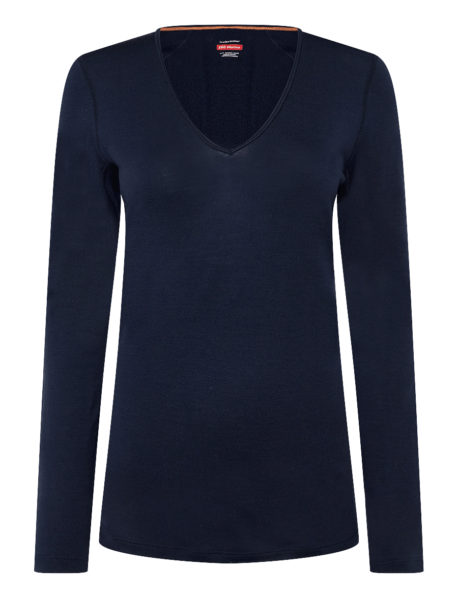 Icebreaker - Women Mer 260 Tech LS V Neck - longsleeved tops - midnight navy - 0