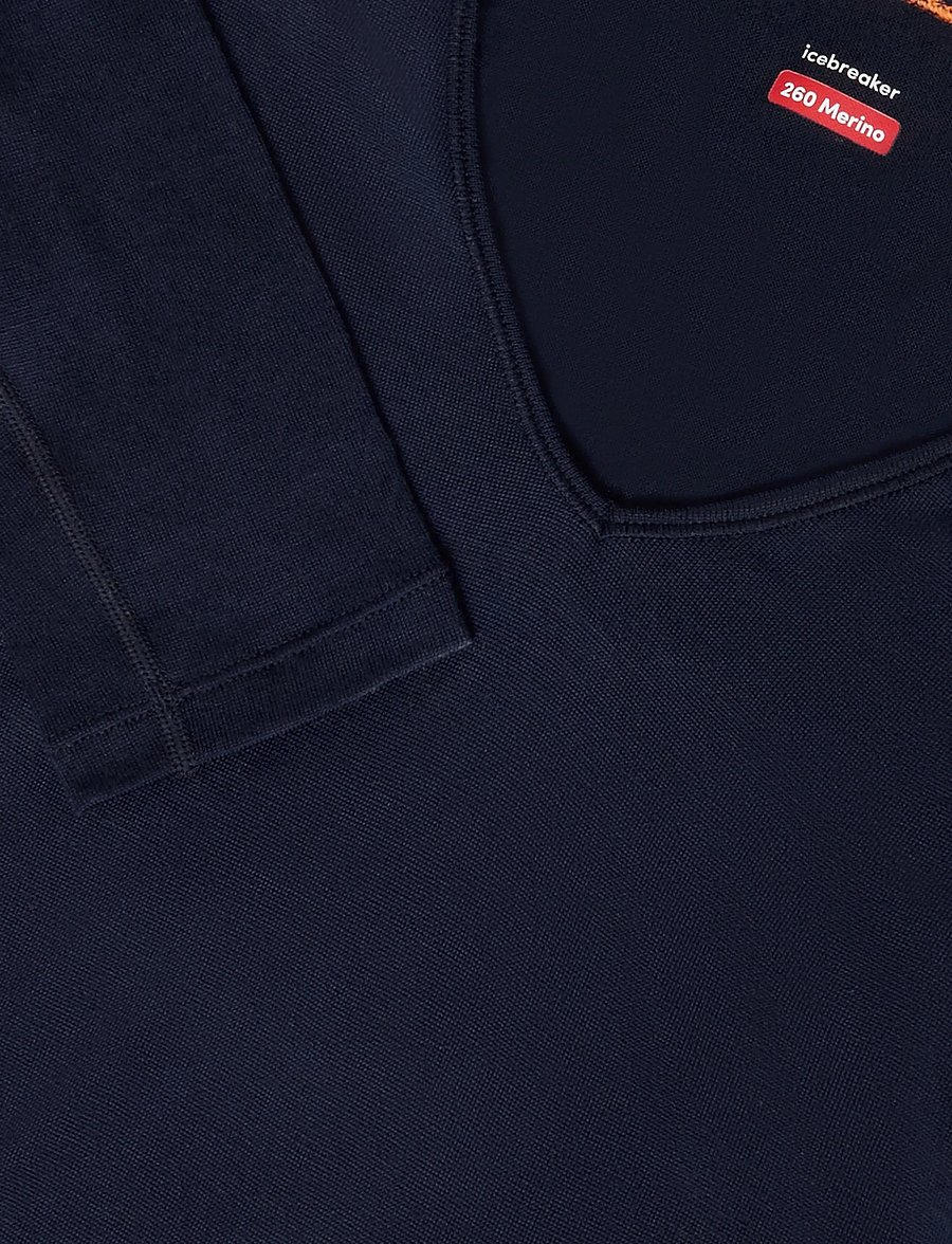 Icebreaker - Women Mer 260 Tech LS V Neck - longsleeved tops - midnight navy - 2