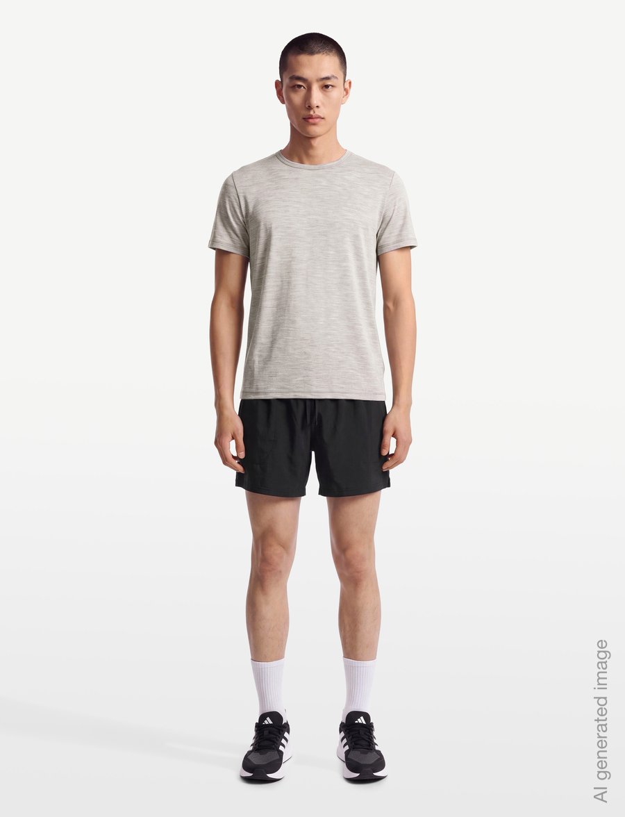 Icebreaker - Men Merino 150 Lodge SS Tee - t-shirts - metro hthr - 0
