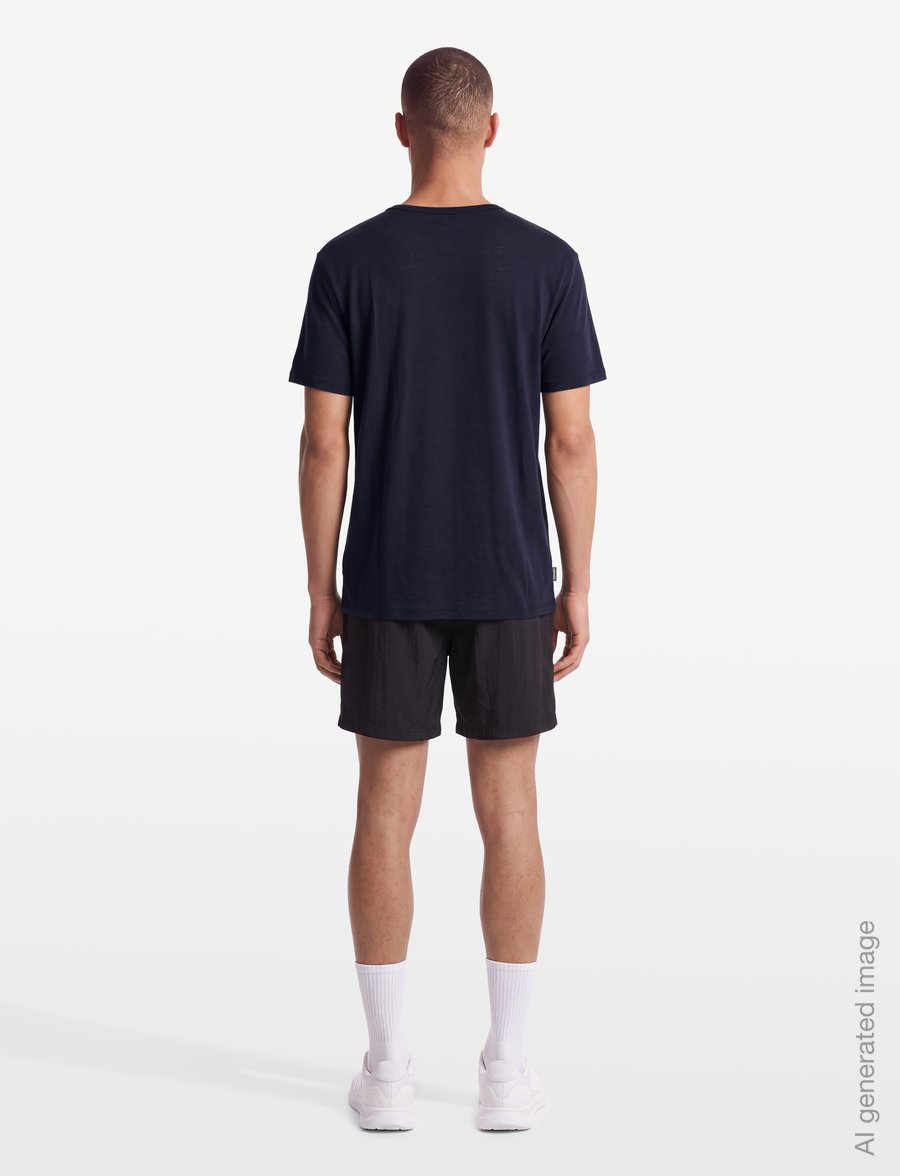Icebreaker - Men Merino 150 Lodge SS Tee - tops & t-shirts - midnight navy - 4