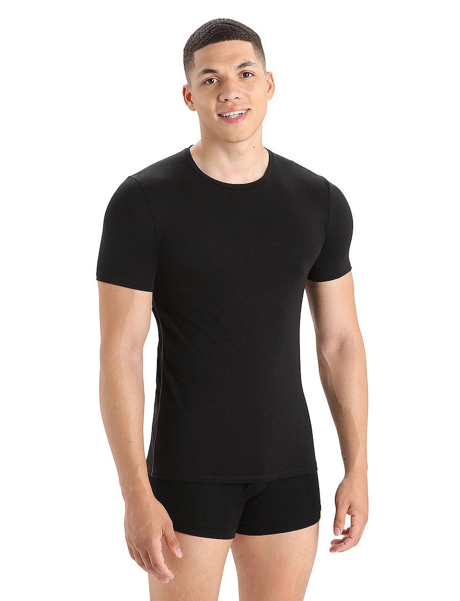 Icebreaker - Men Merino 150 Anatomica SS Crewe - t-shirts - black - 0