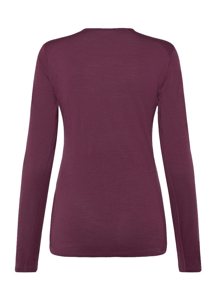 Icebreaker - Women Merino 200 Oasis LS Crewe - funktionsunterwäsche - oberteile - dk berry - 1