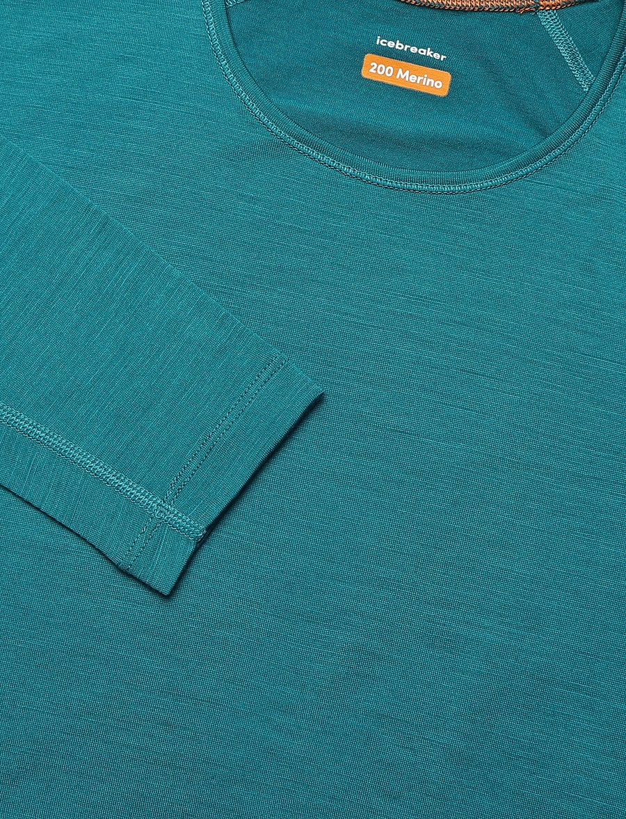 Icebreaker - Women Merino 200 Oasis LS Crewe - funktionsunterwäsche - oberteile - tidal teal - 2