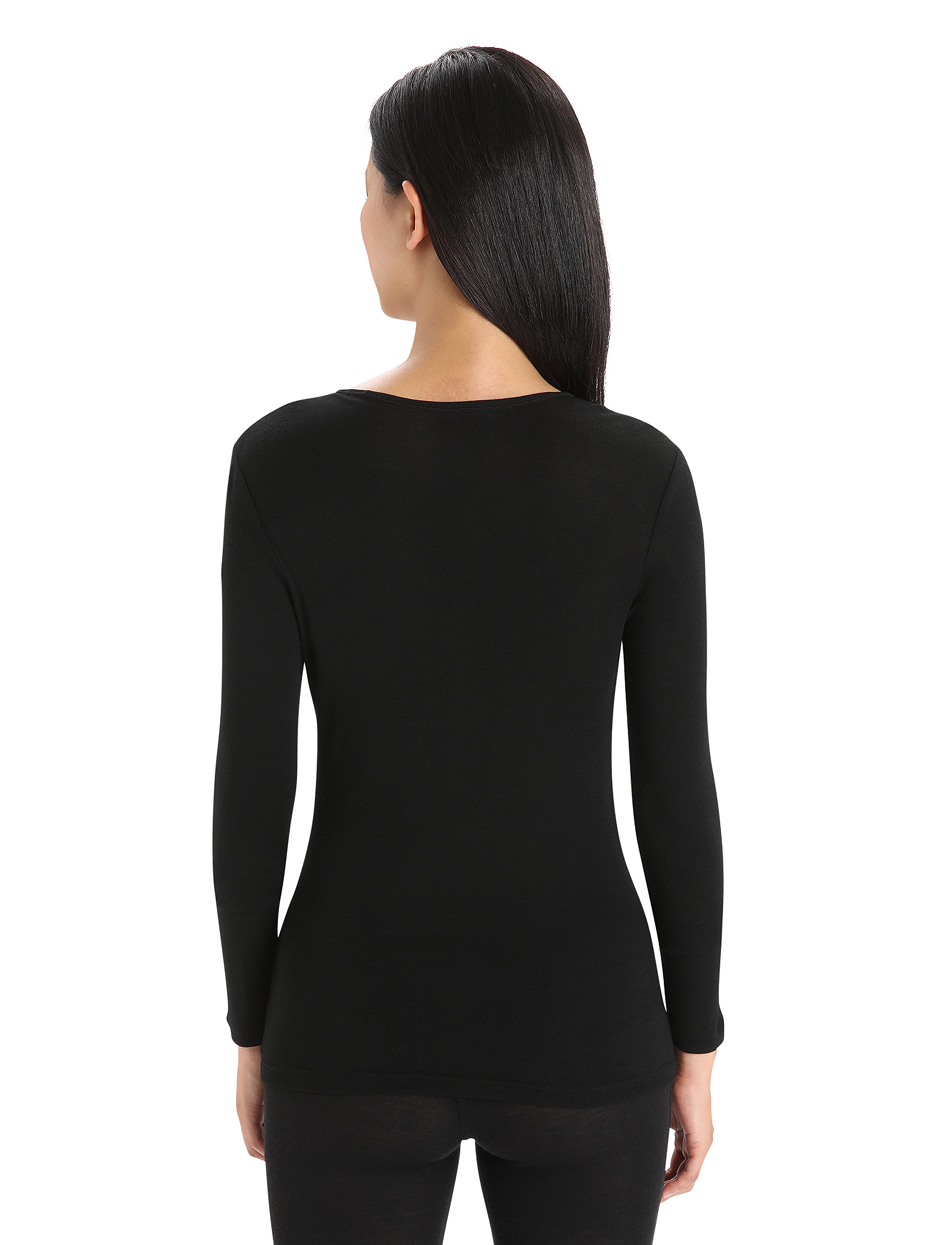 Icebreaker - W 175 Everyday LS Crewe - aluskihina kantavad alussärgid - black - 3