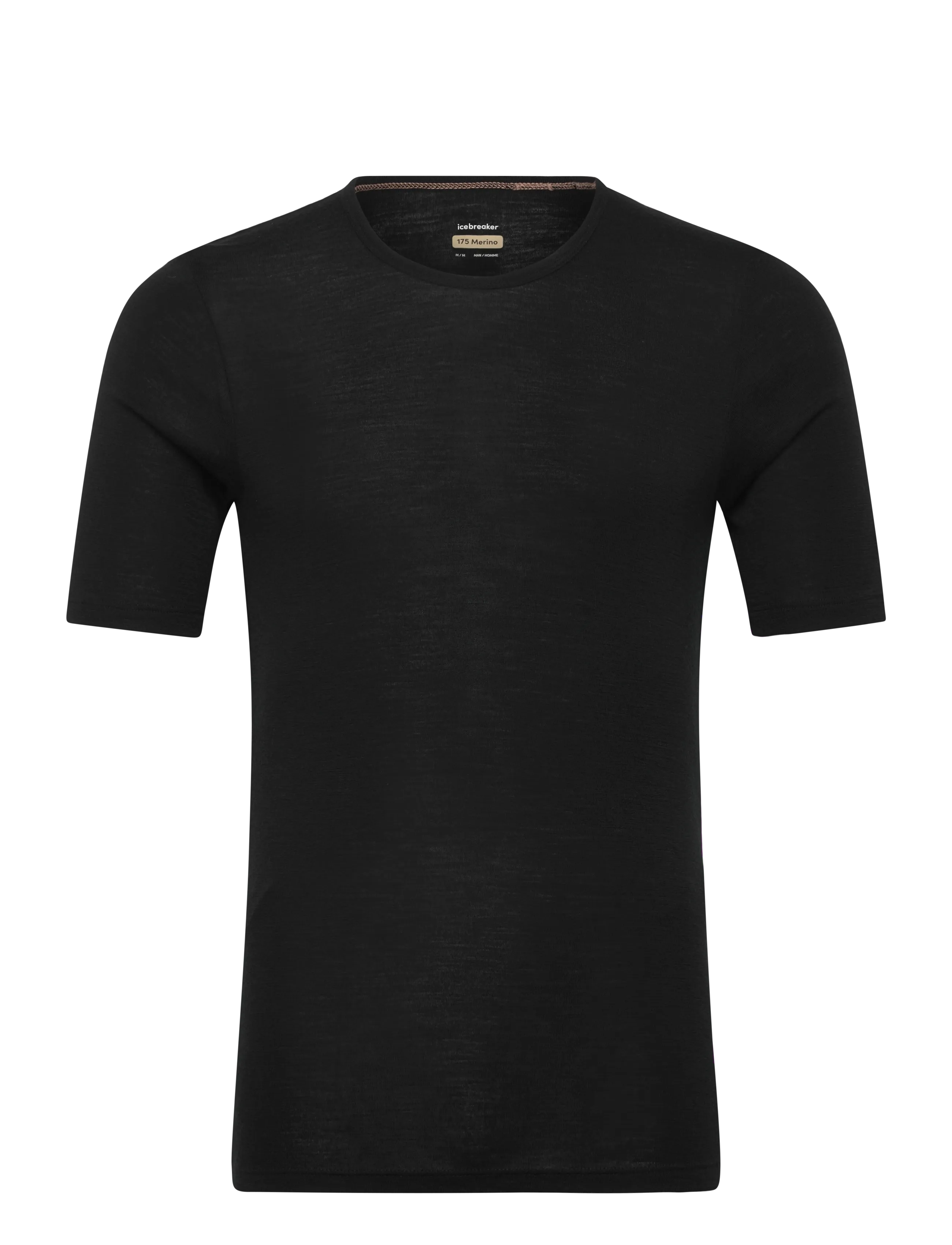 Icebreaker Men Merino 175 Everyday SS Crewe - Oberteile - BLACK / black