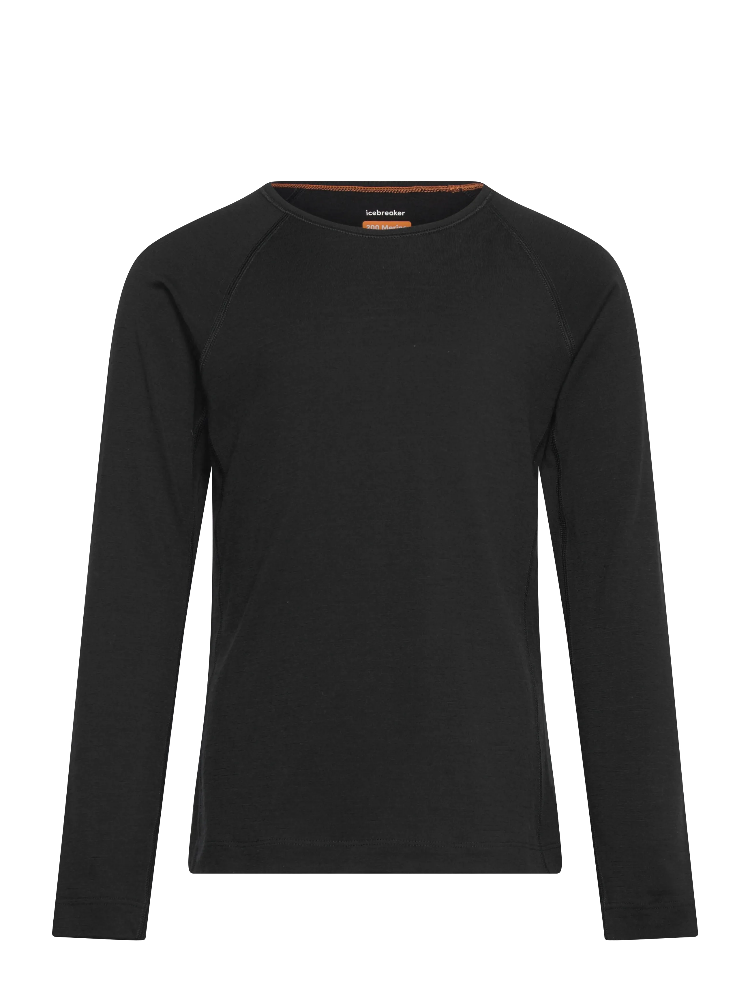 Icebreaker Kids Merino 200 Oasis Ls Crewe, 8, Black, Base Layers > Base Layer Overdele, Børn