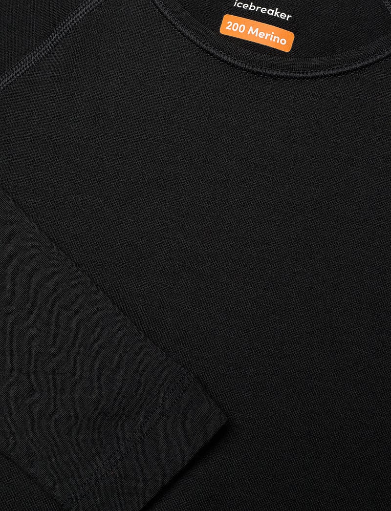 Icebreaker - Kids Merino 200 Oasis LS Crewe - underställströjor - black - 2
