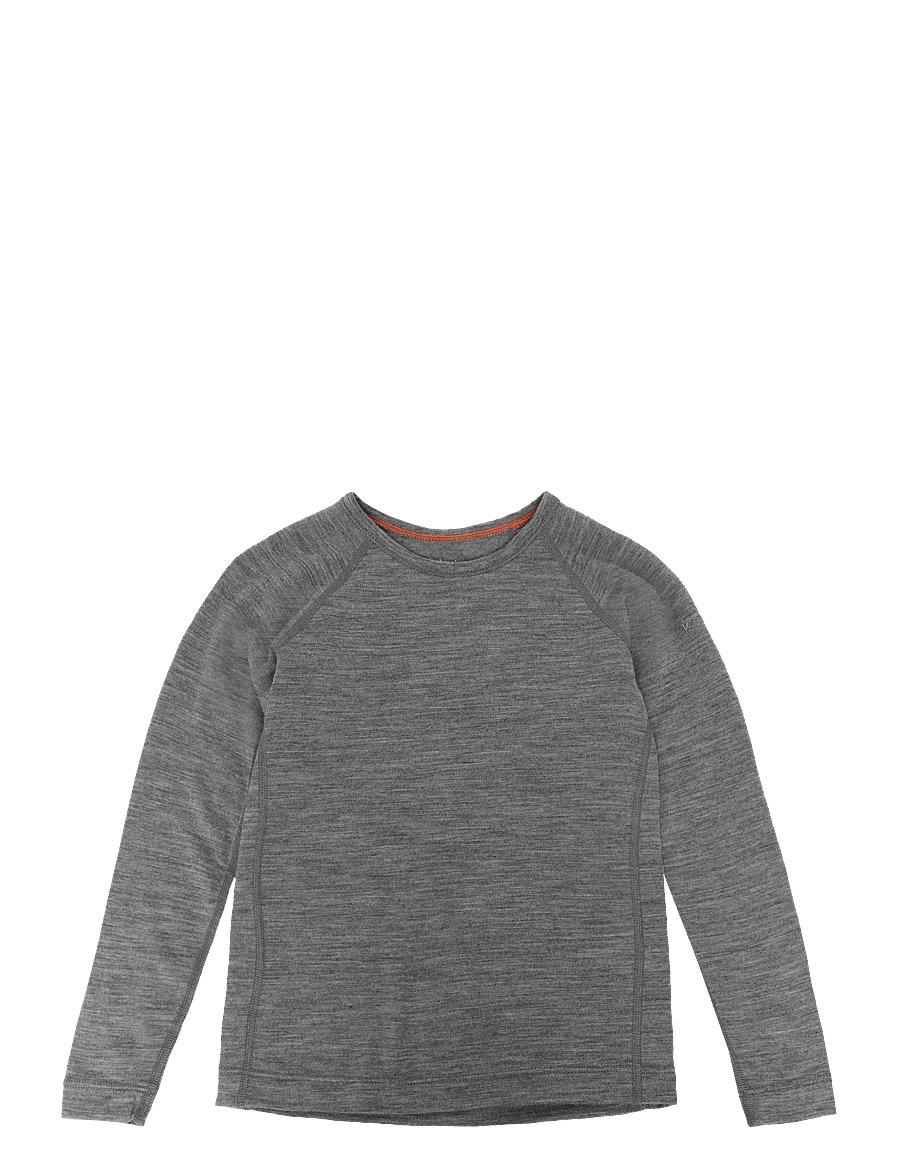Icebreaker - Kids Merino 200 Oasis LS Crewe - underställströjor - gritstone hthr-013 - 0