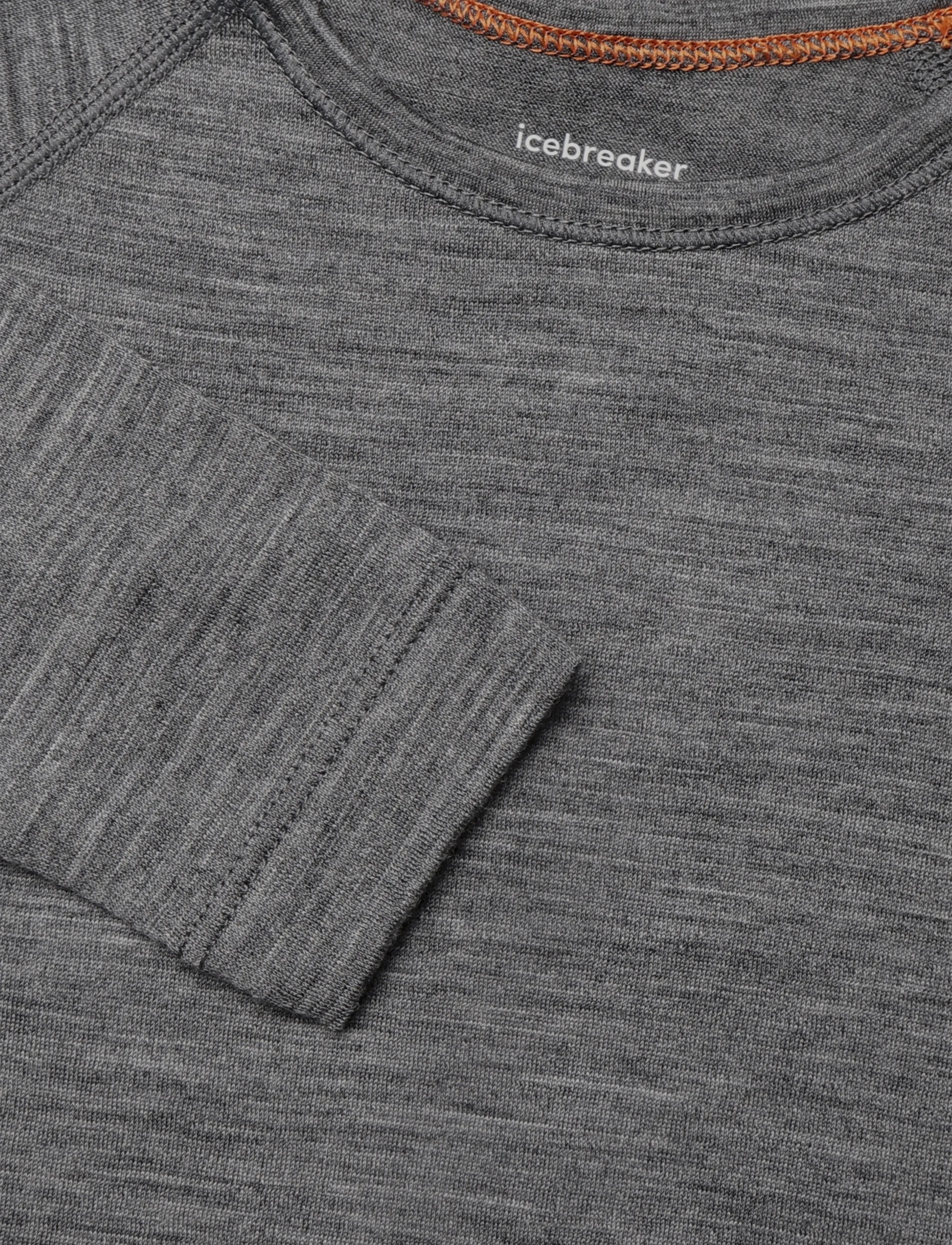 Icebreaker - Kids Merino 200 Oasis LS Crewe - underställströjor - gritstone hthr-013 - 2