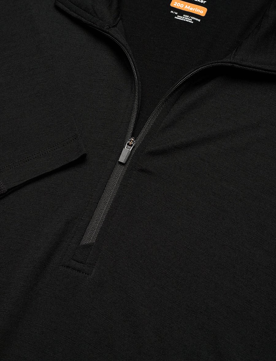 Icebreaker - Men Merino 200 Oasis LS Half Zip - baselayer overdele - black - 2