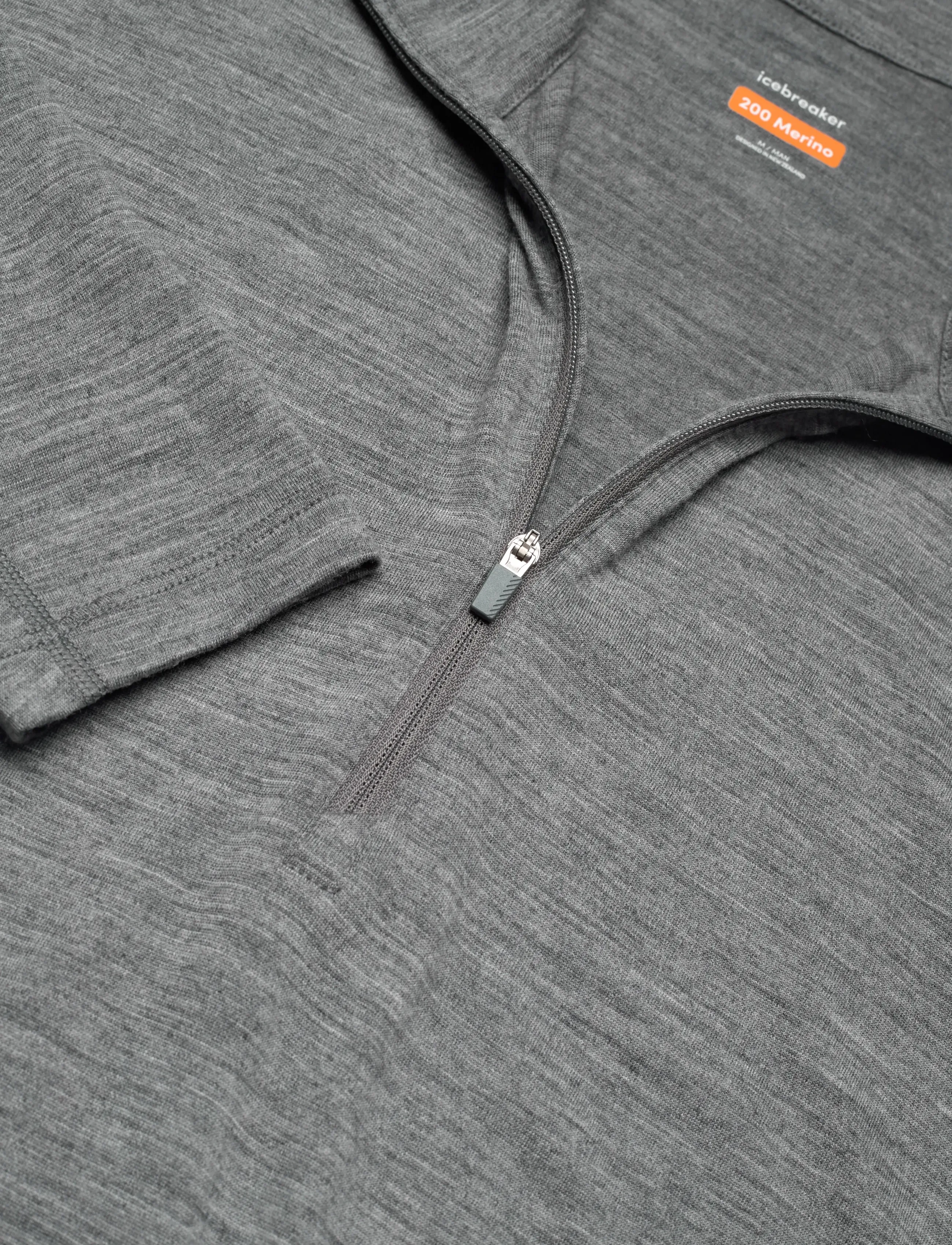 Icebreaker - M 200 Oasis LS Half Zip - funktionsunterwäsche - oberteile - gritstone hthr-013 - 2