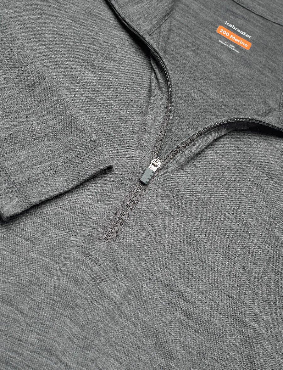 Icebreaker - M 200 Oasis LS Half Zip - funktionsunterwäsche - oberteile - gritstone hthr-013 - 2