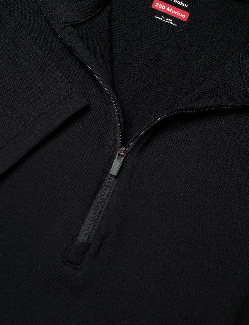 Icebreaker - Men Merino 260 Tech LS Half Zip - aluskihina kantavad alussärgid - black - 2
