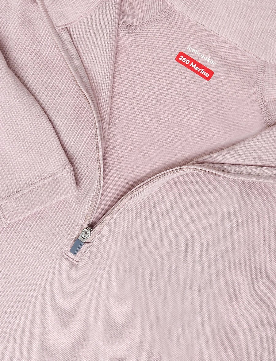 Icebreaker - Women Merino 260 Oasis LS Half Zip - baselayer overdele - pink quartz - 2