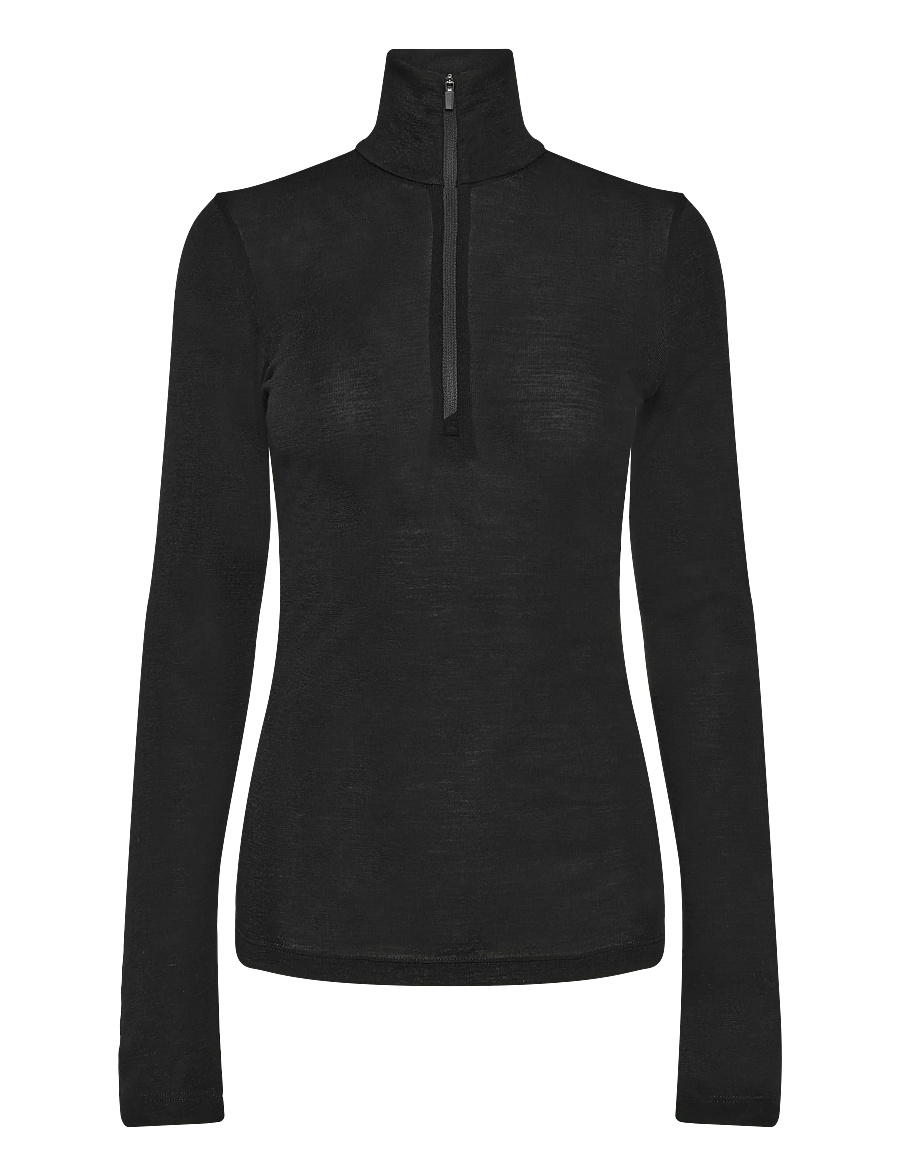 Icebreaker - W 175 Everyday LS Half Zip - funktionsunterwäsche - oberteile - black - 0
