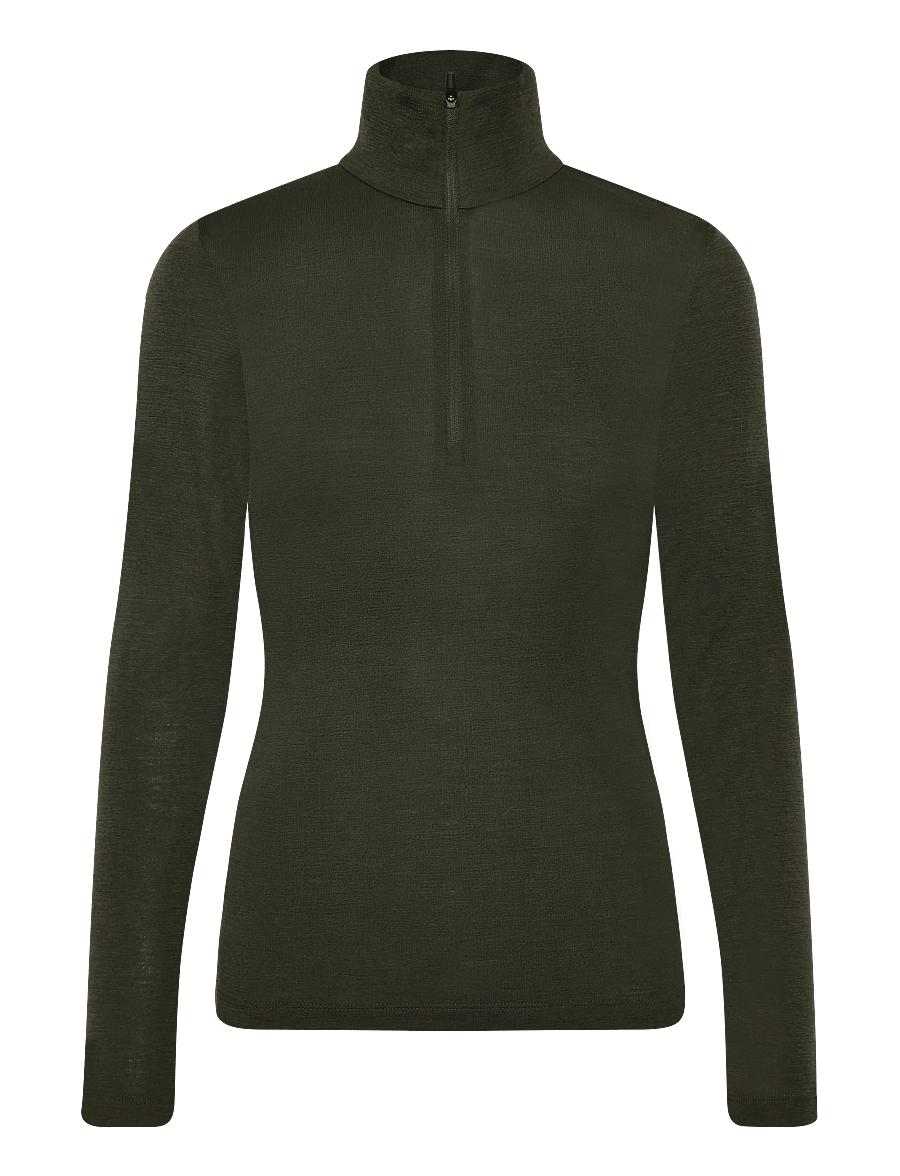 Icebreaker - W 175 Everyday LS Half Zip - underställströjor - dk loden - 0