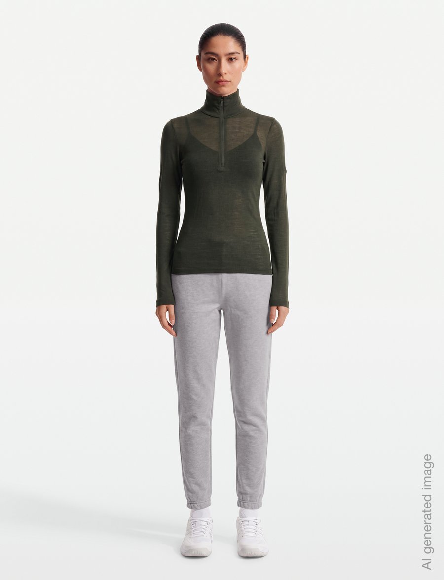 Icebreaker - Women Merino 175 Everyday LS Half Zip - funktionsunterwäsche - oberteile - dk loden - 0