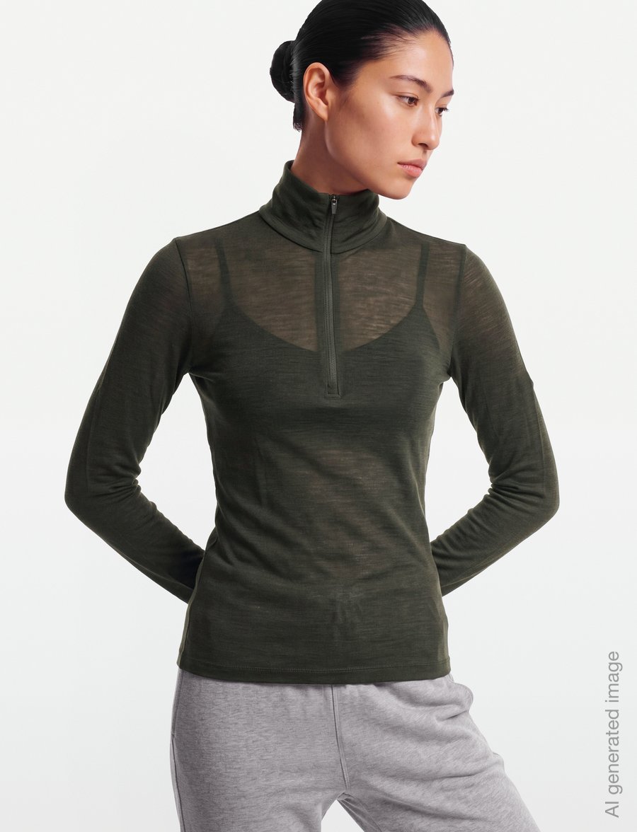 Icebreaker - Women Merino 175 Everyday LS Half Zip - funktionsunterwäsche - oberteile - dk loden - 3