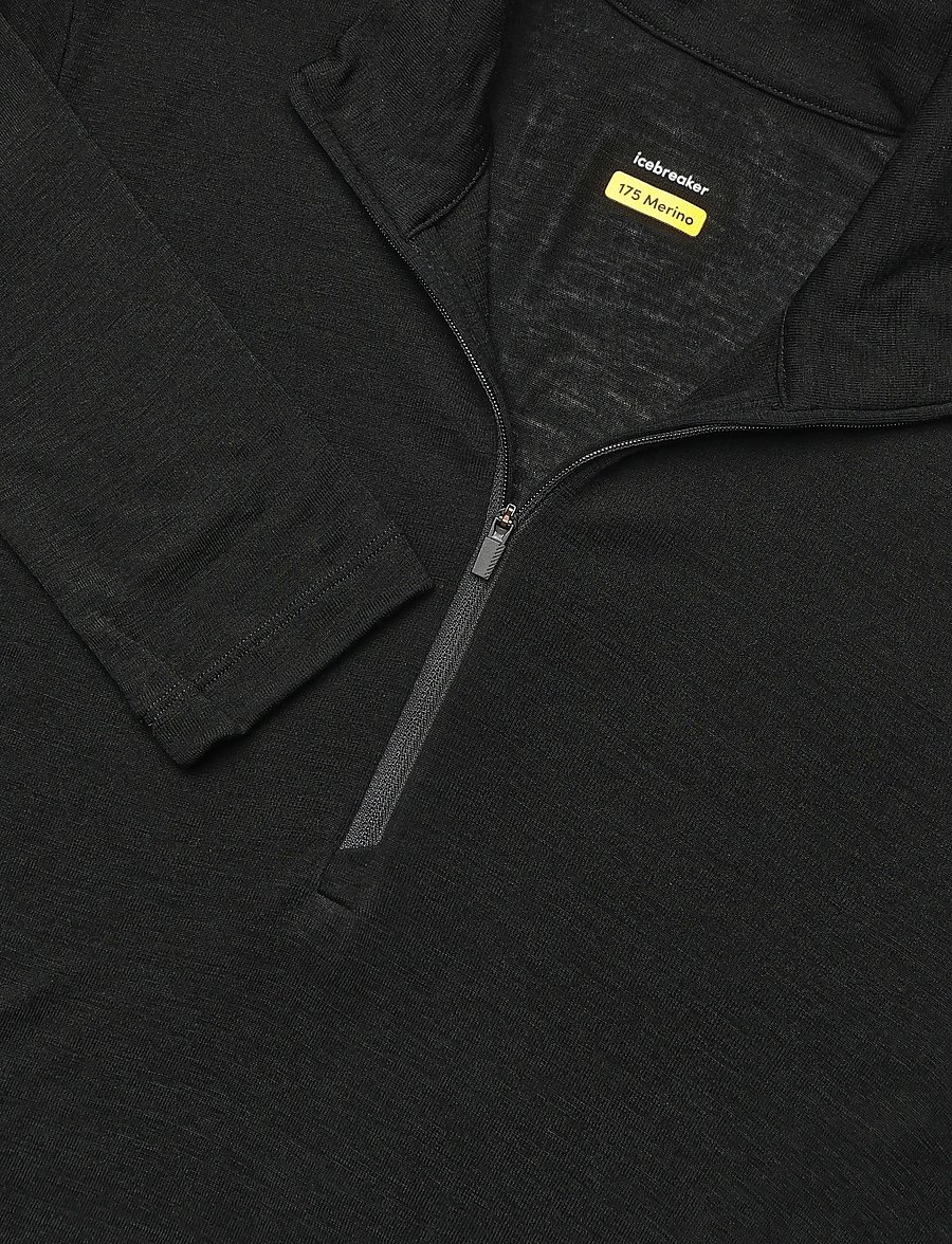 Icebreaker - Men Merino 175 Everyday LS Half Zip - baselayer overdele - black - 2