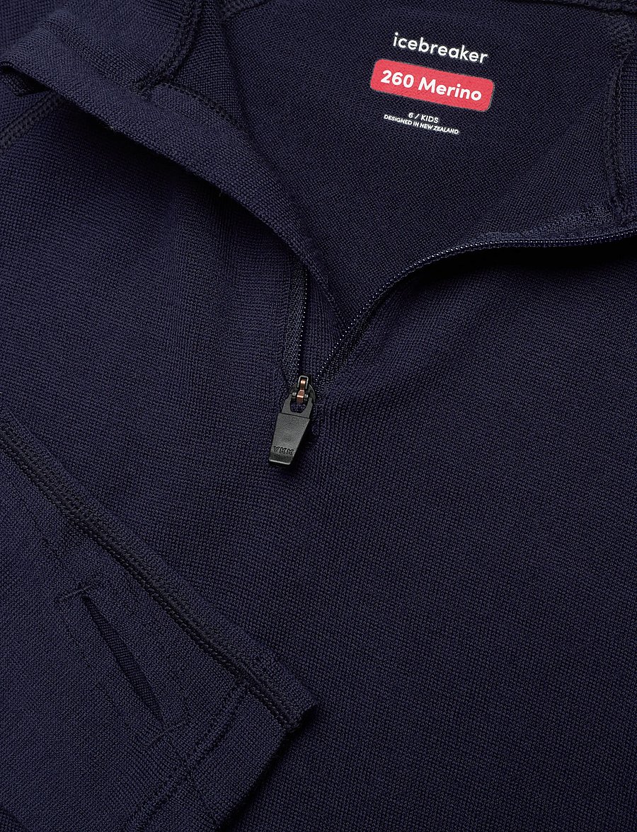 Icebreaker - Kids Merino 260 Tech LS Half Zip - aluskihina kantavad alussärgid - midnight navy - 2