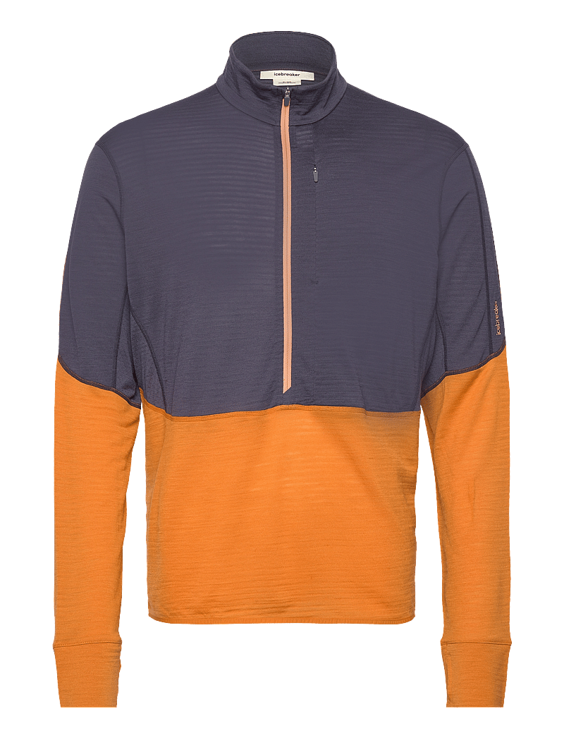 Icebreaker - M Mer 200 Realfleece Descender LS Half - fleece og mellemlag - graphite/ray/feldsar/cb - 0