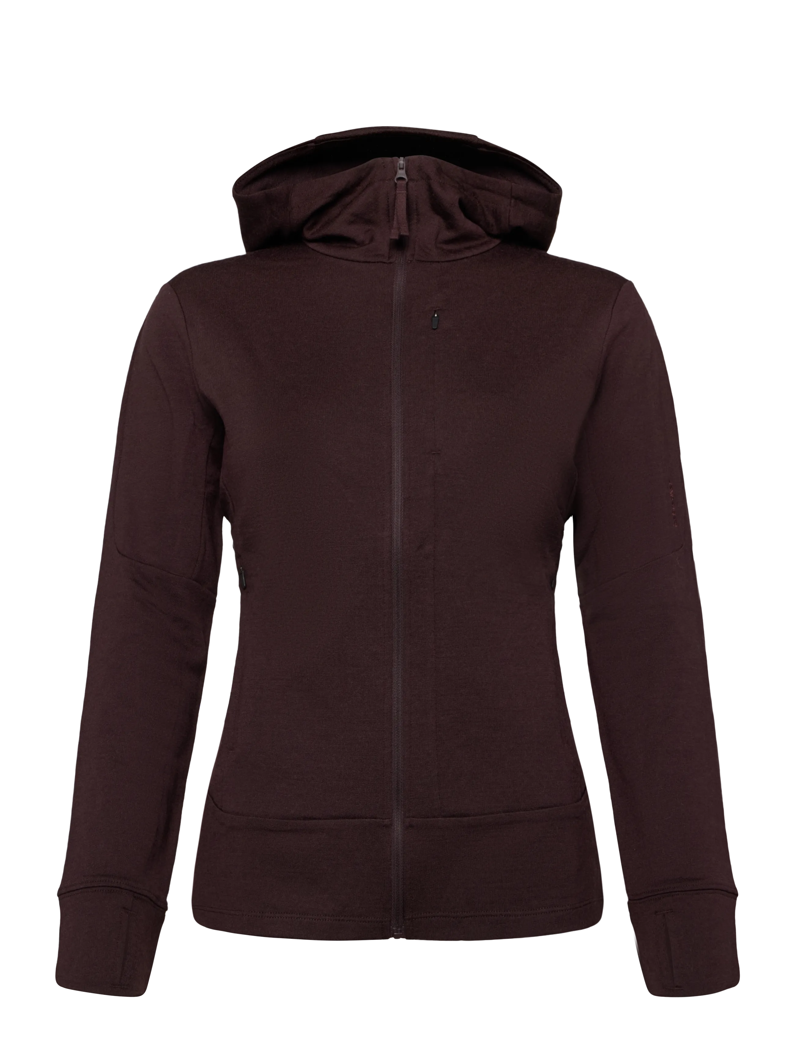 Icebreaker Women Merino 260 Quantum LS Zip Hoodie - Kläder - BITTERSWEET / burgundy