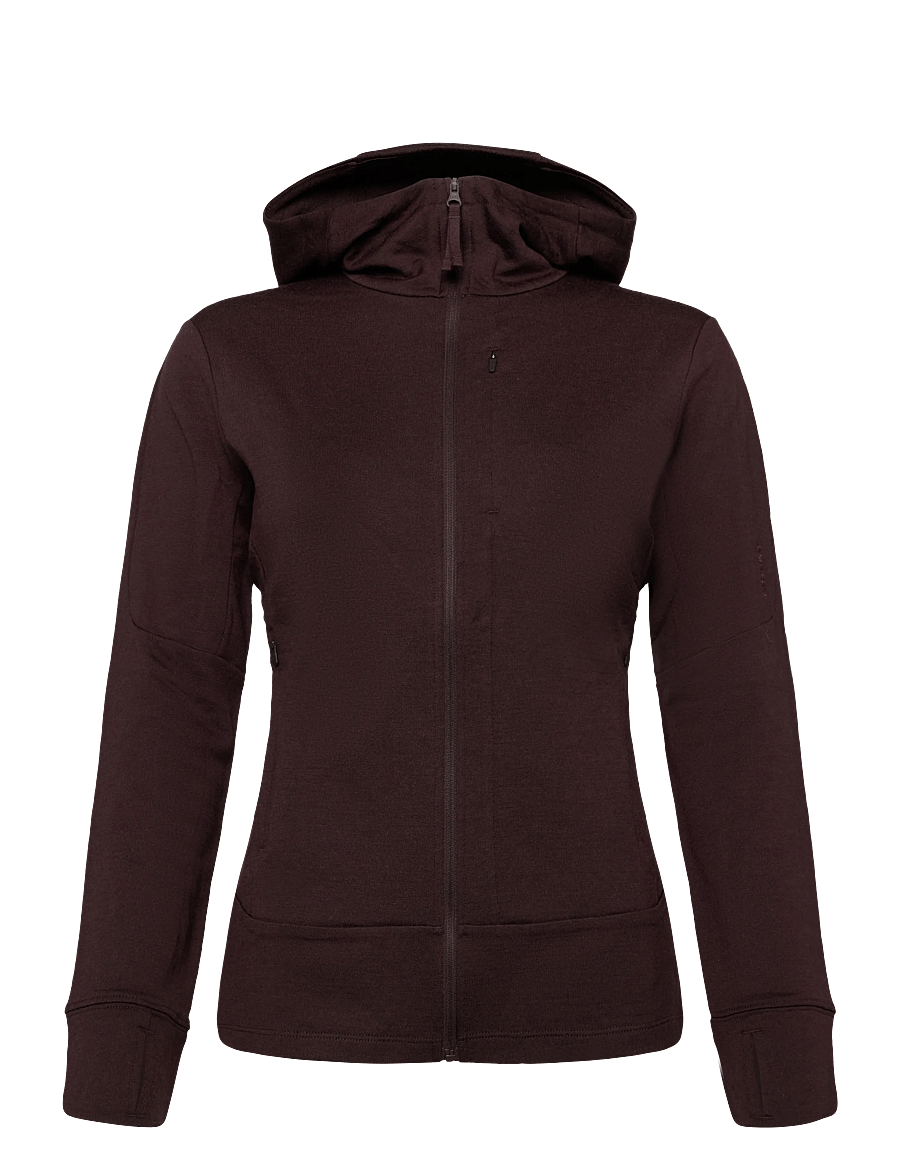 Icebreaker - Women Merino 260 Quantum LS Zip Hoodie - huvtröjor - bittersweet - 0