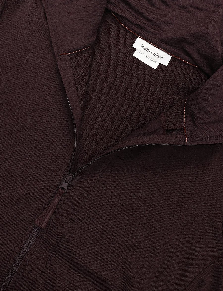 Icebreaker - Women Merino 260 Quantum LS Zip Hoodie - huvtröjor - bittersweet - 2
