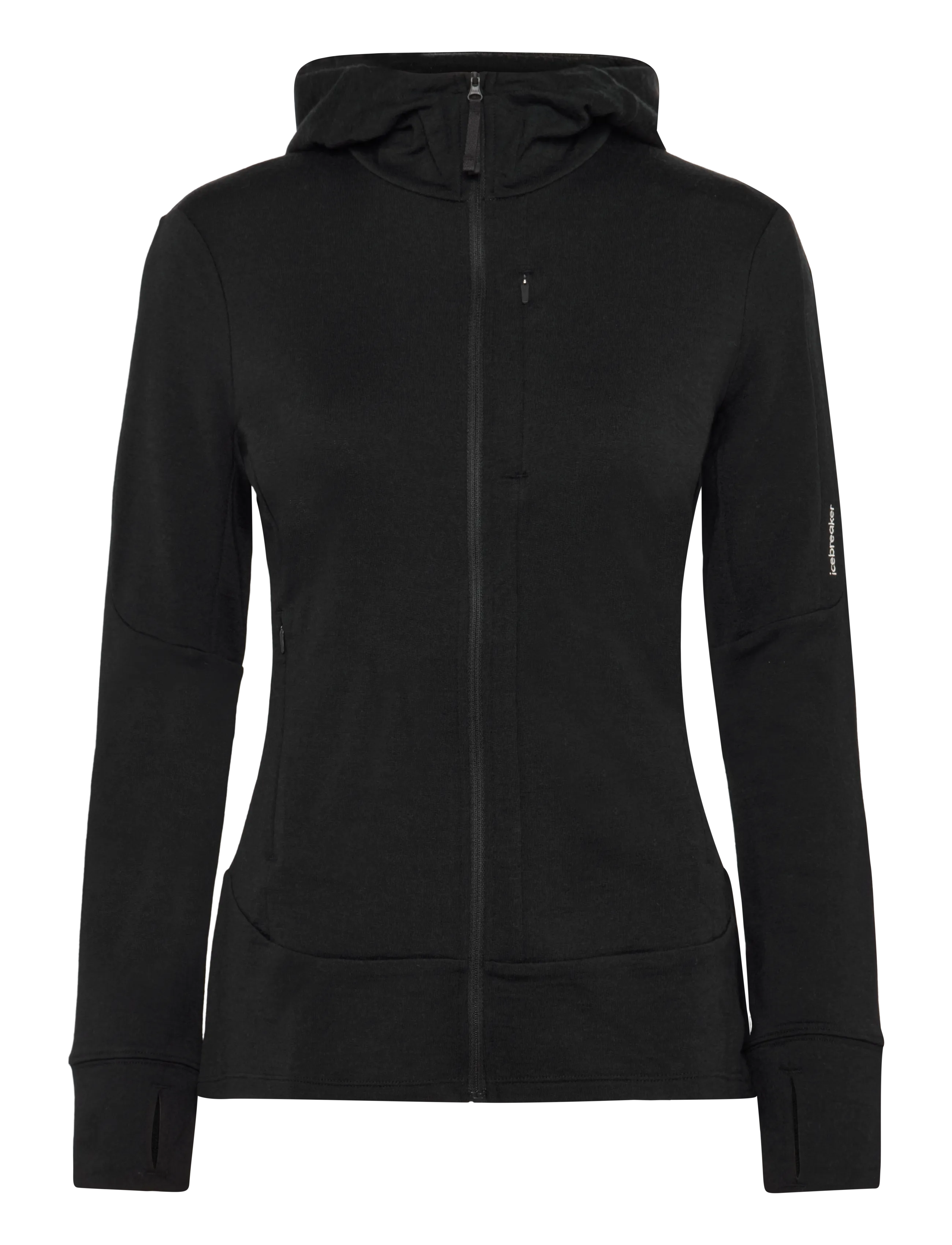 Icebreaker Women Merino 260 Quantum LS Zip Hoodie - Kapuzenpullover - BLACK / black