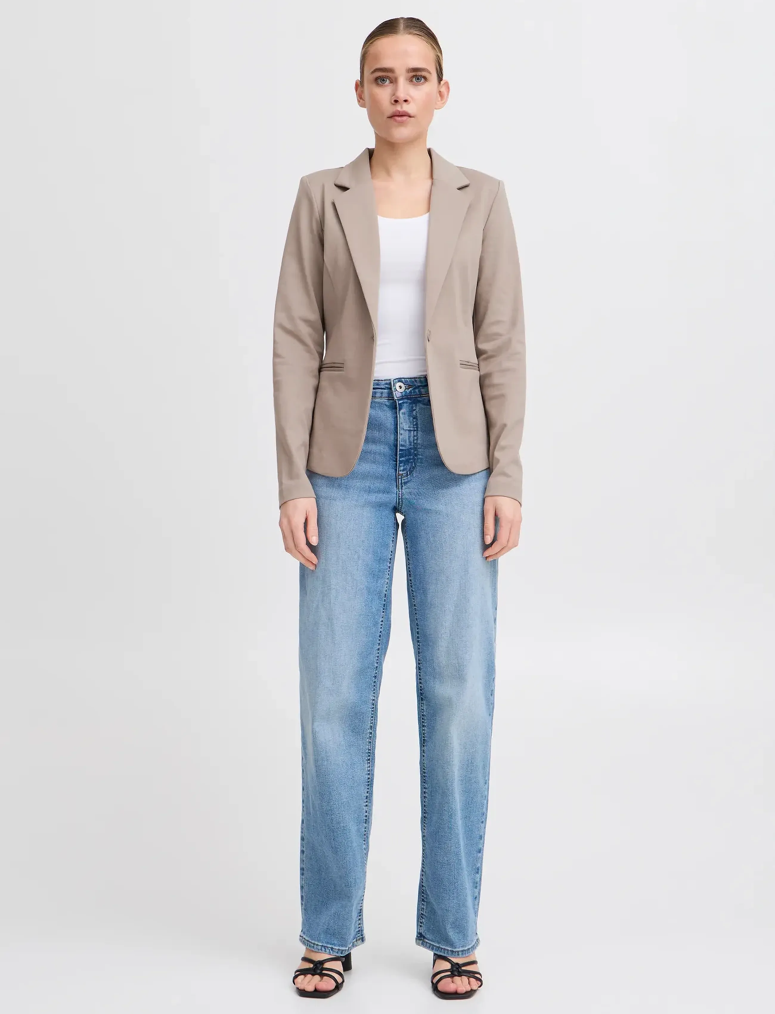 ICHI Ihkate Bl, L, Blazer, Beige - Single Breasted Frauen