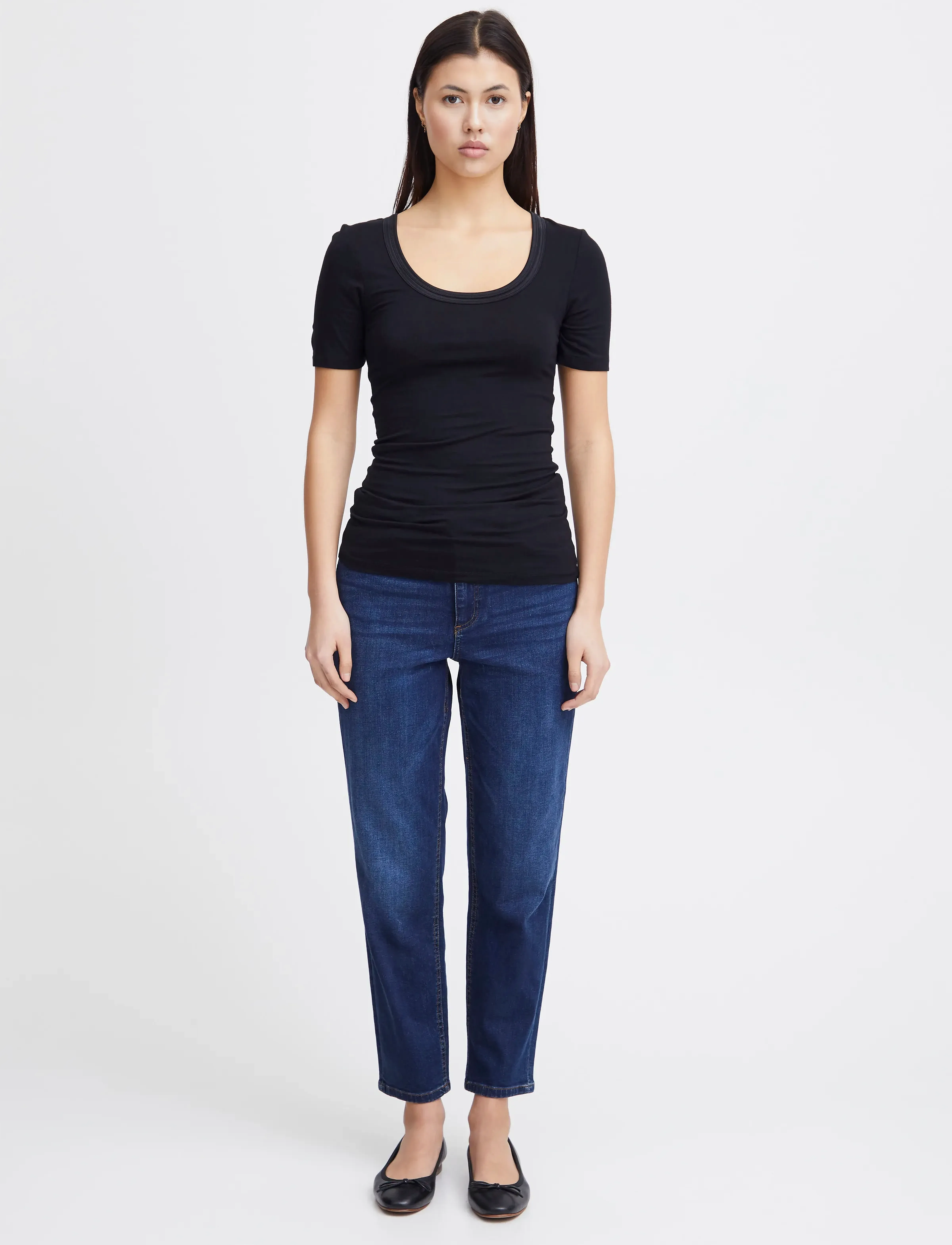 ICHI IHZOLA SS - T-skjorter & Topper - BLACK / black