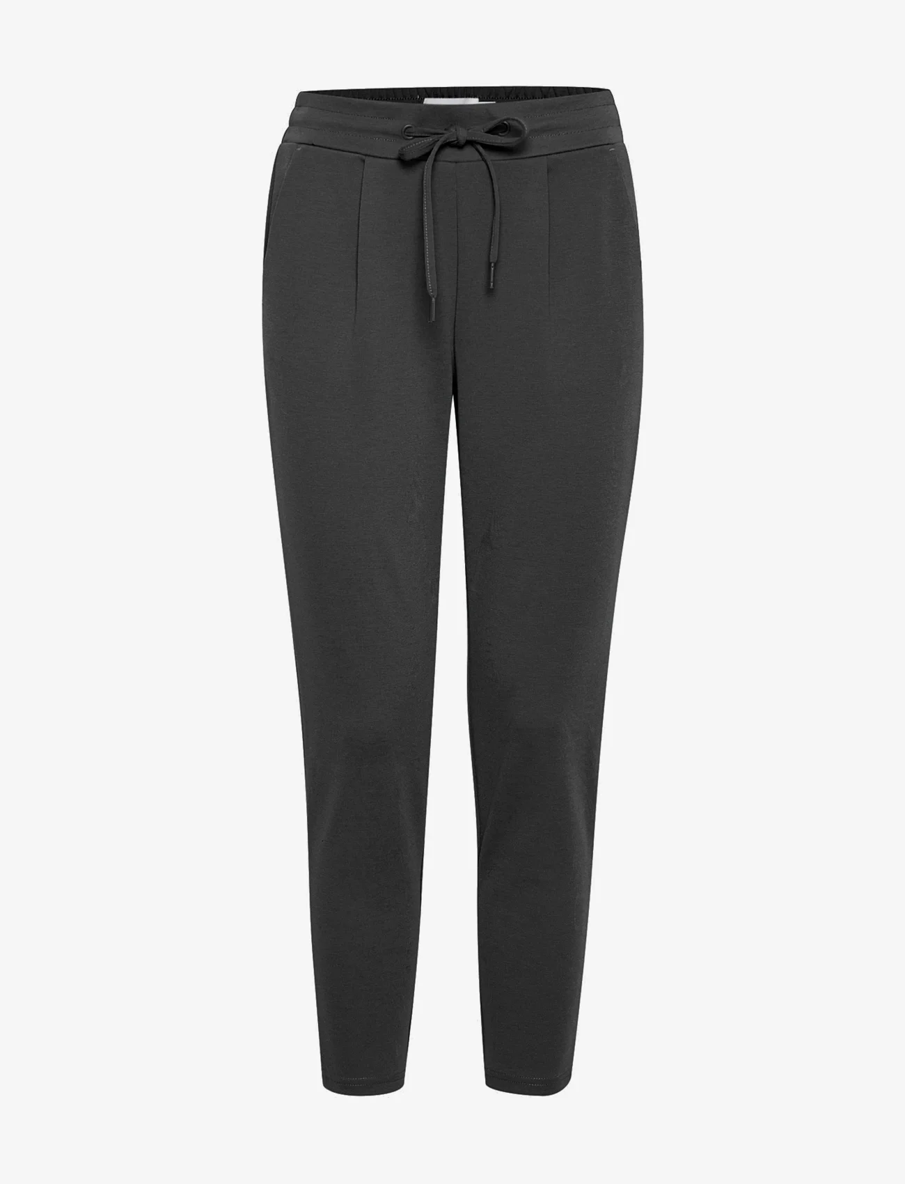 ICHI - IHKATE PA CROPPED - straight leg trousers - dark grey melange - 0