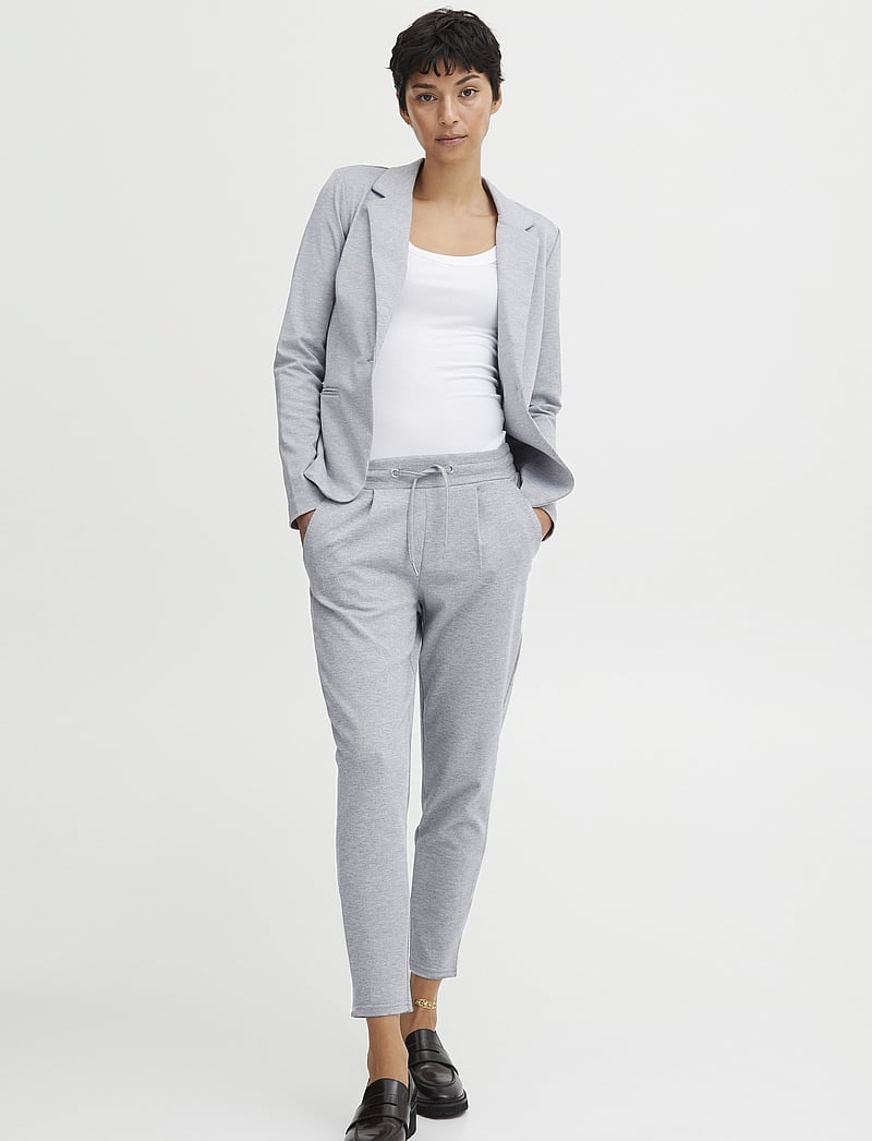 ICHI - IHKATE PA - raka byxor - grey melange - 0