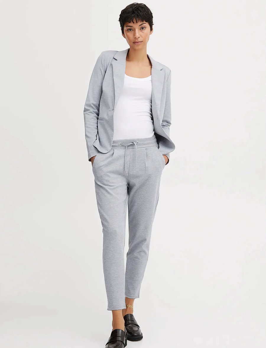 ICHI - IHKATE PA - hose mit geradem bein - grey melange - 0