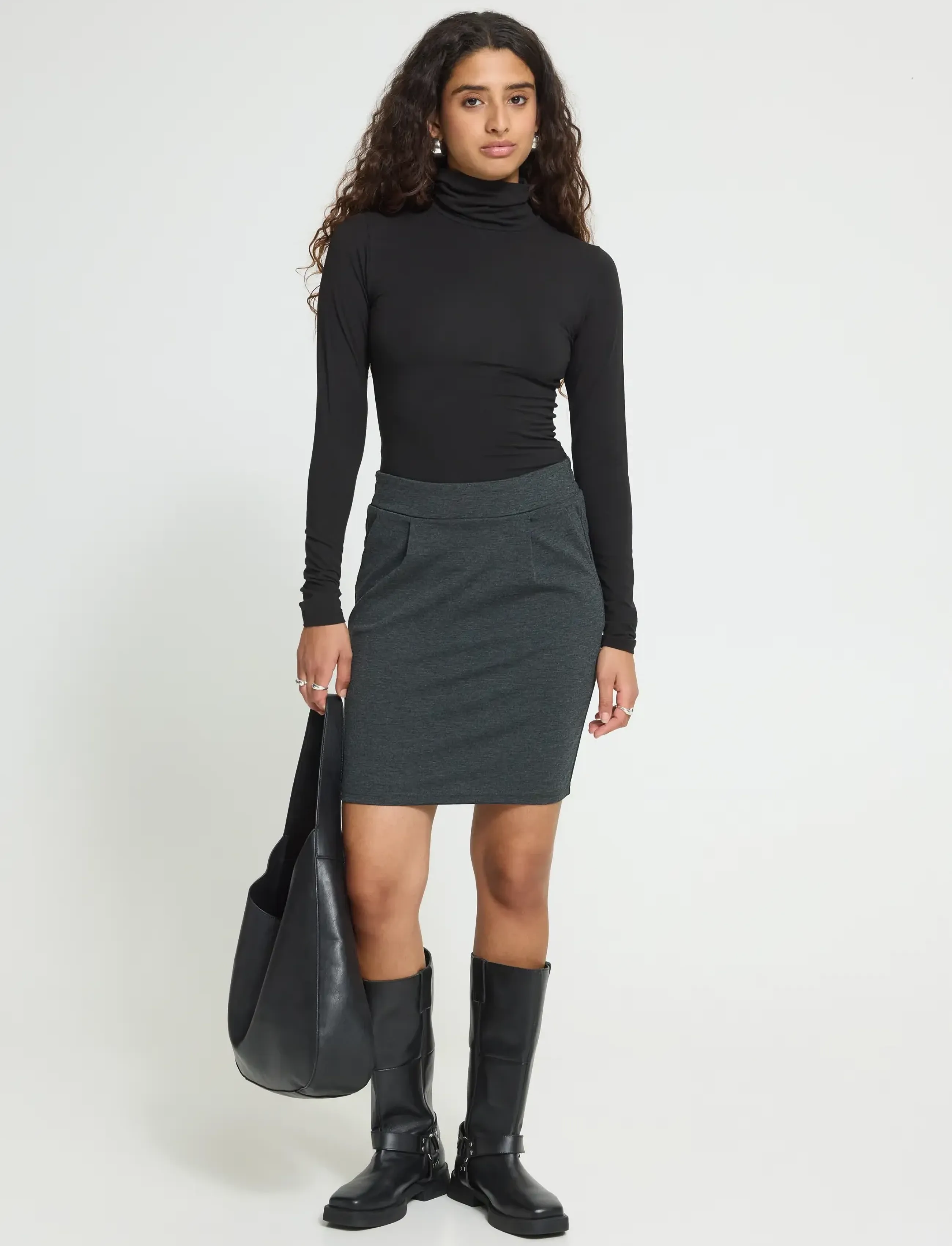 ICHI IHKATE SK - Kjolar - DARK GREY MELANGE / grey