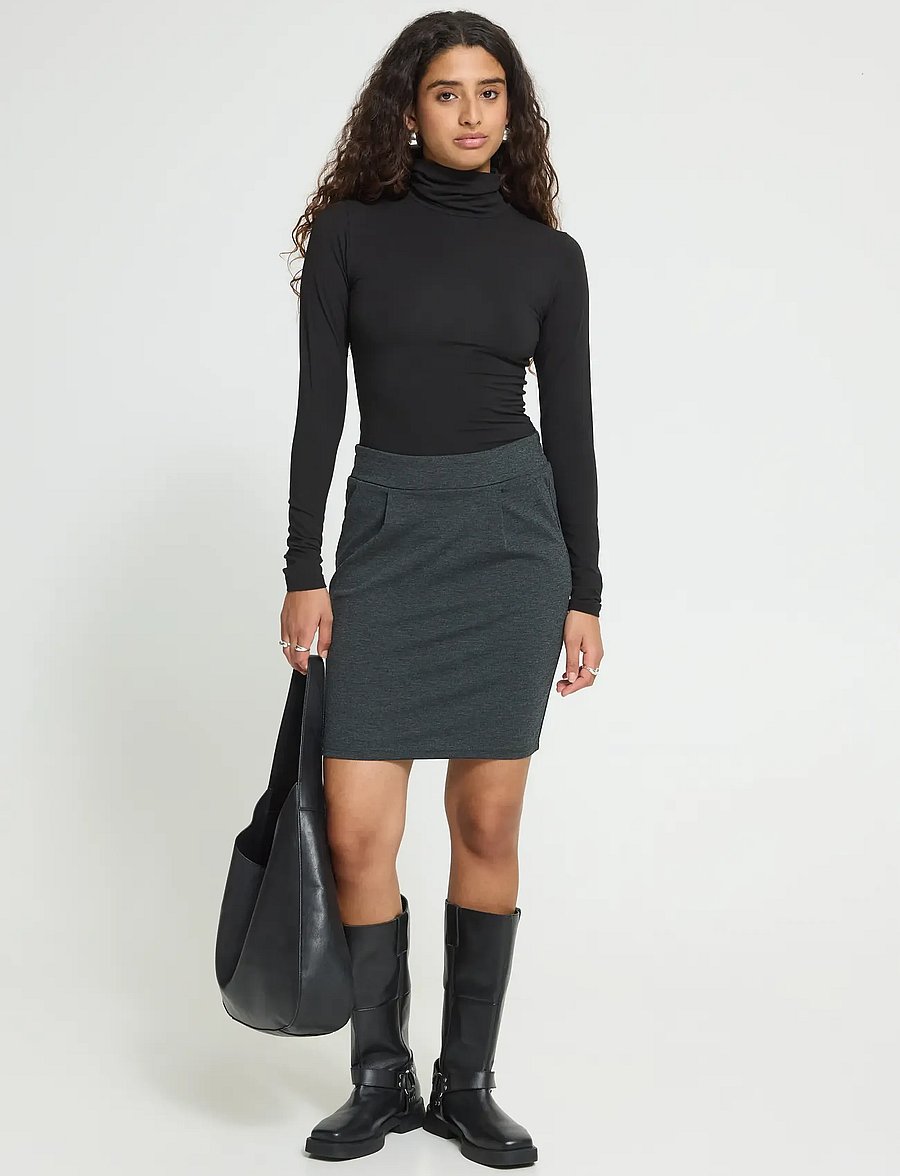 ICHI - IHKATE SKIRT - miniseelikud - dark grey melange - 0