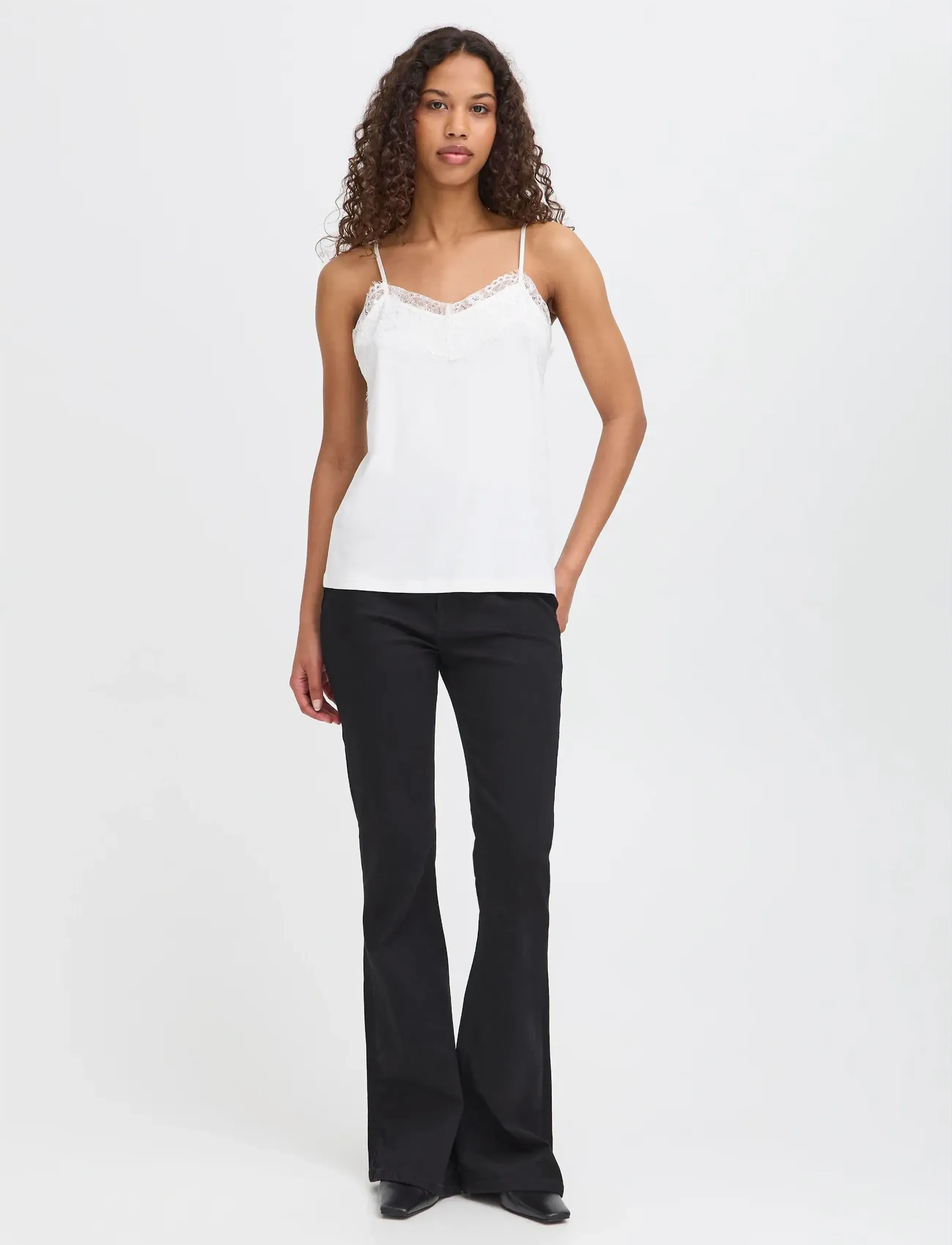 ICHI IHLIKE TO2 - T-shirts & Toppar - CLOUD DANCER / white