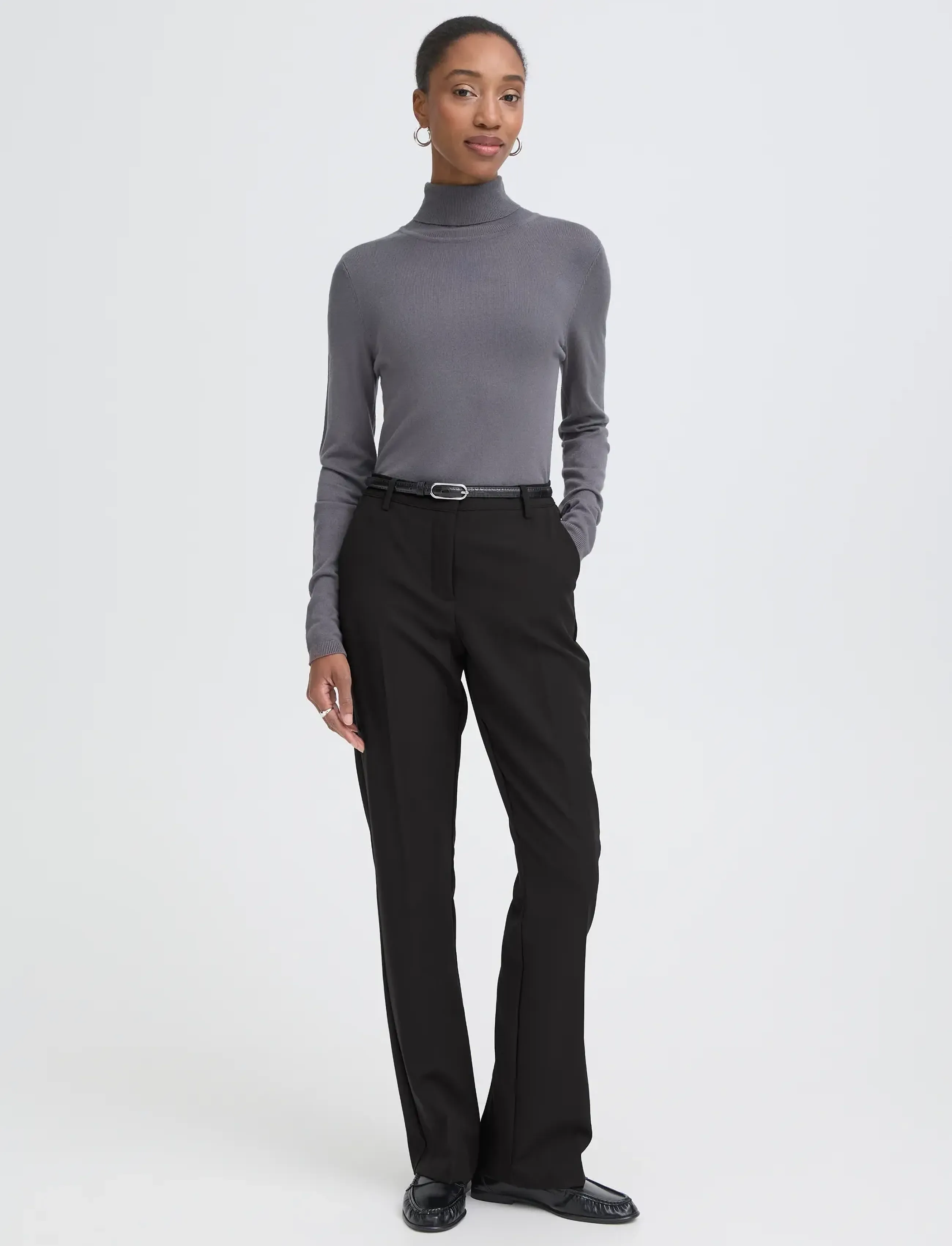ICHI - IHLEXI PA - spodnie proste - black - 5