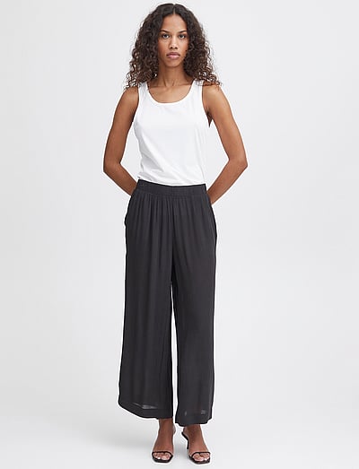 ICHI IHMARRAKECH SO PA - Laia säärega püksid - BLACK / black