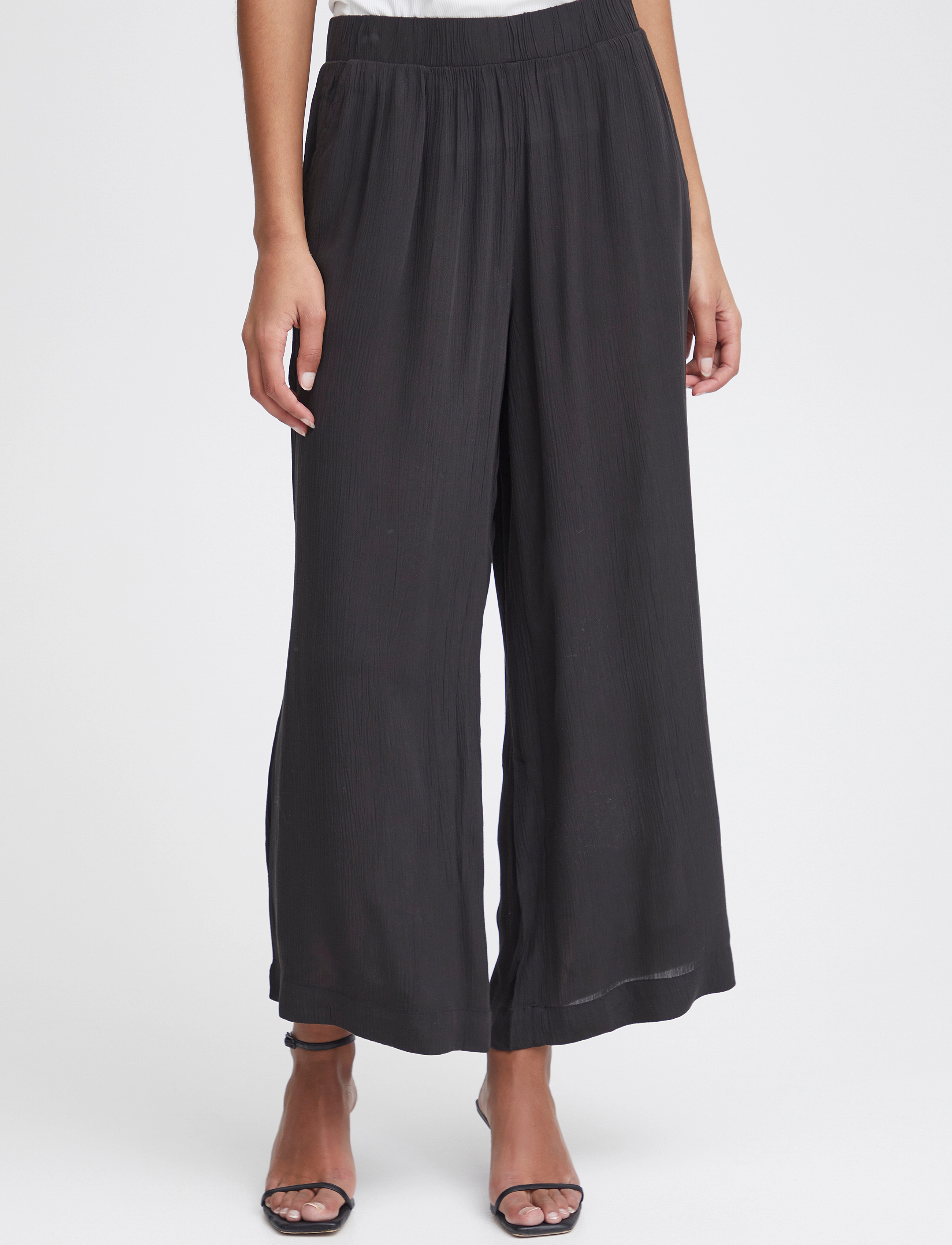 ICHI - IHMARRAKECH SO PA - hosen mit weitem bein - black - 3
