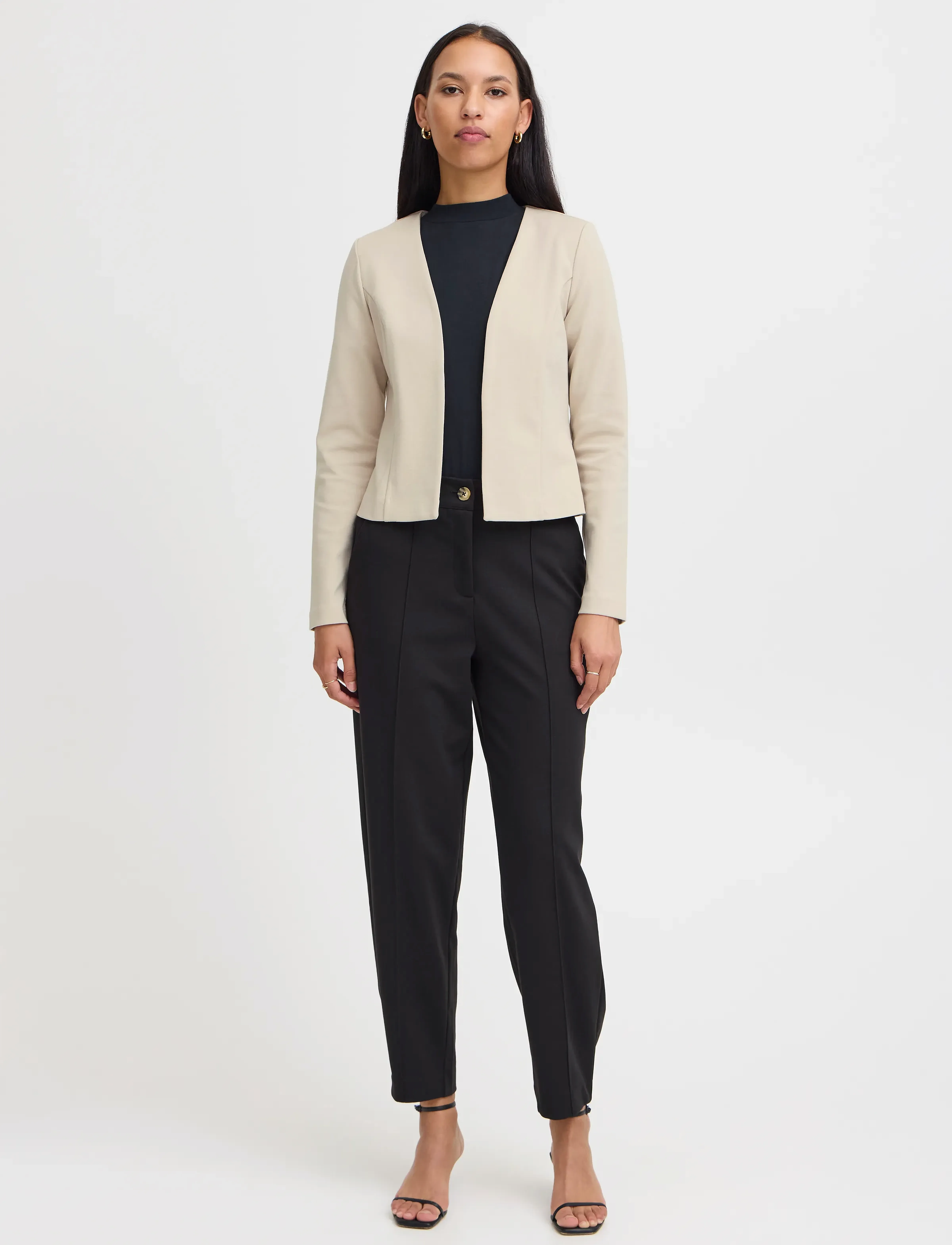 ICHI Ihkate Short Bl, XS, Beige, Blazere > Cropped Blazere, Dame