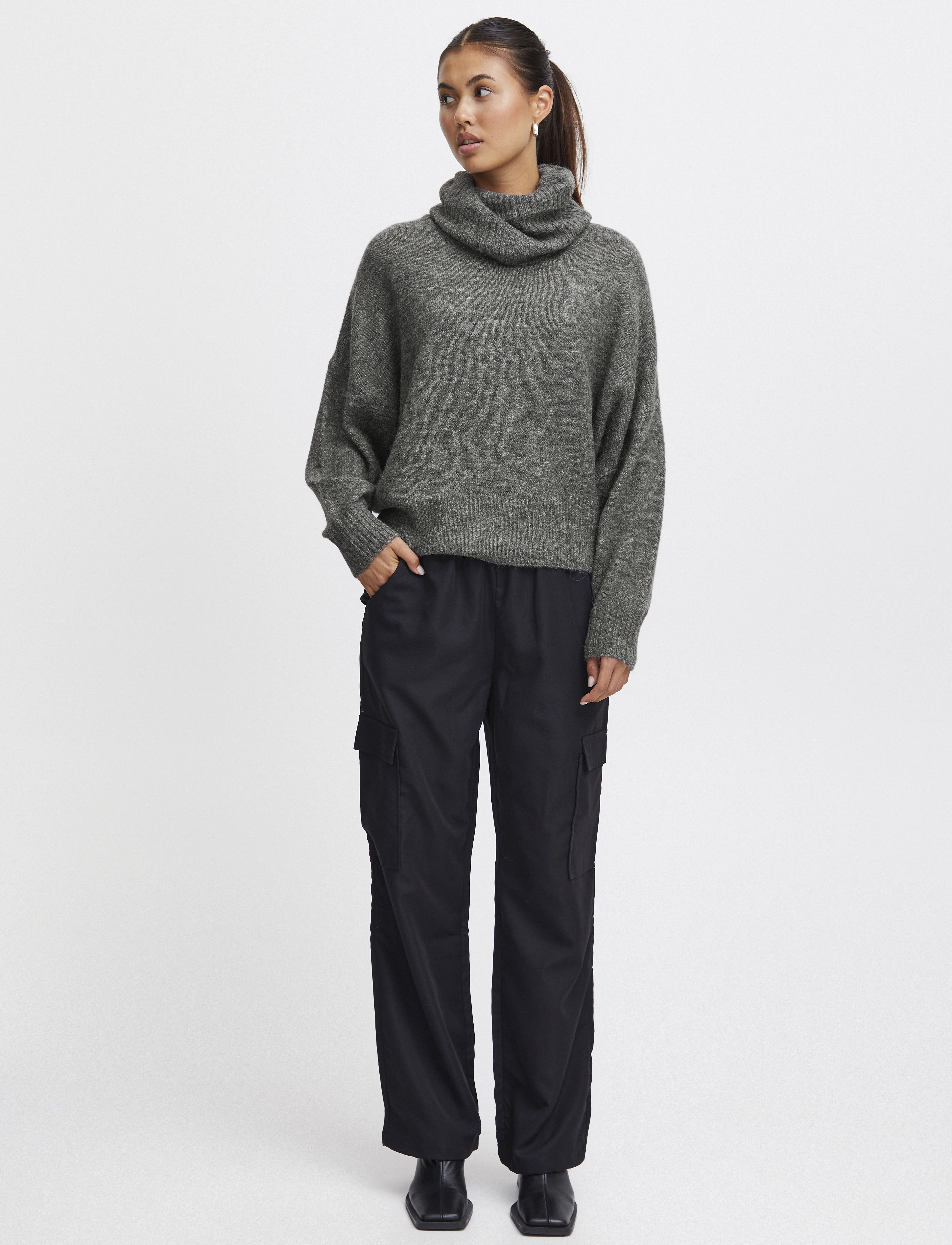 ICHI - IHKAMARA RN - dark grey melange - 2