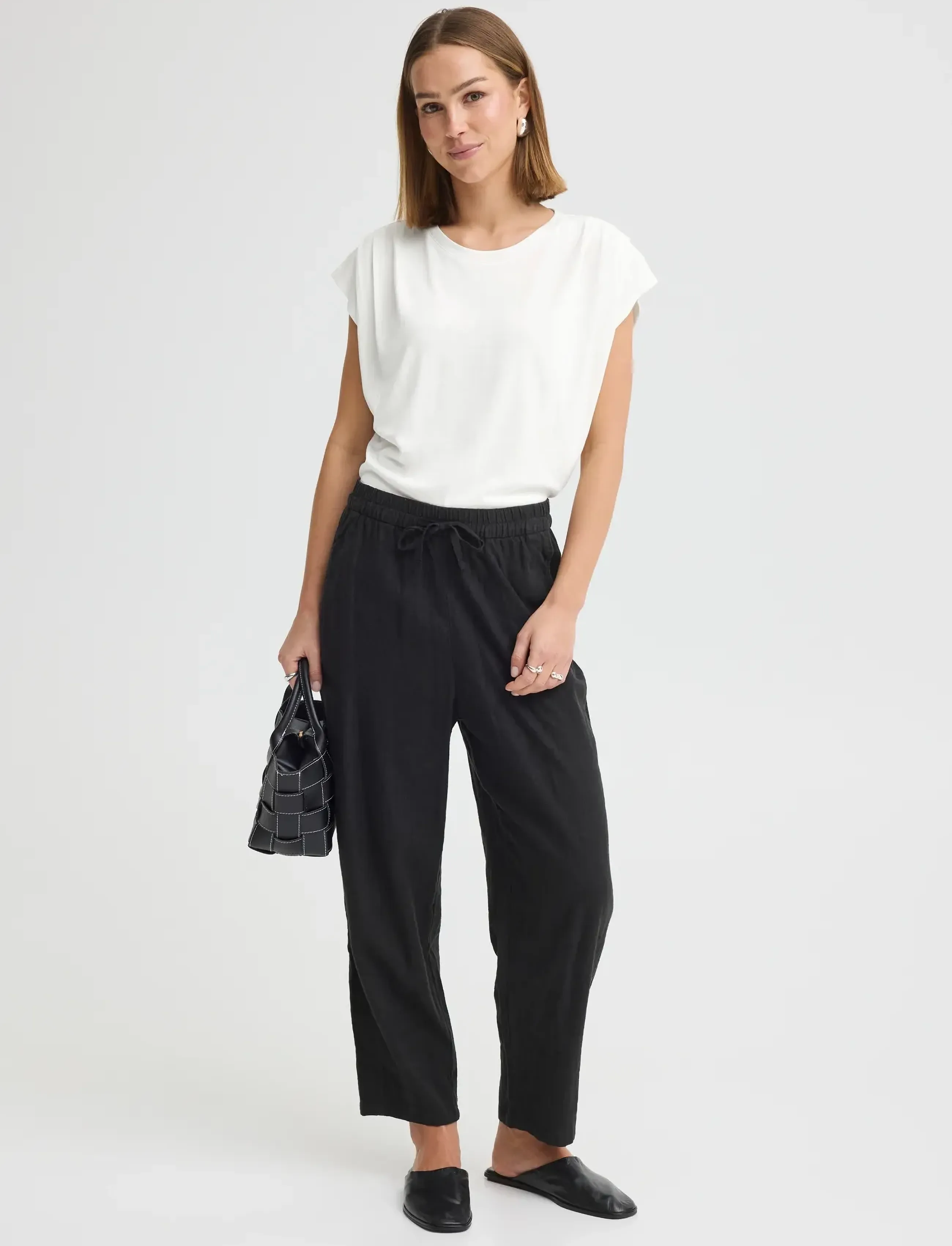 ICHI IHLISKEN TO - T-shirts & Hauts - CLOUD DANCER / cream